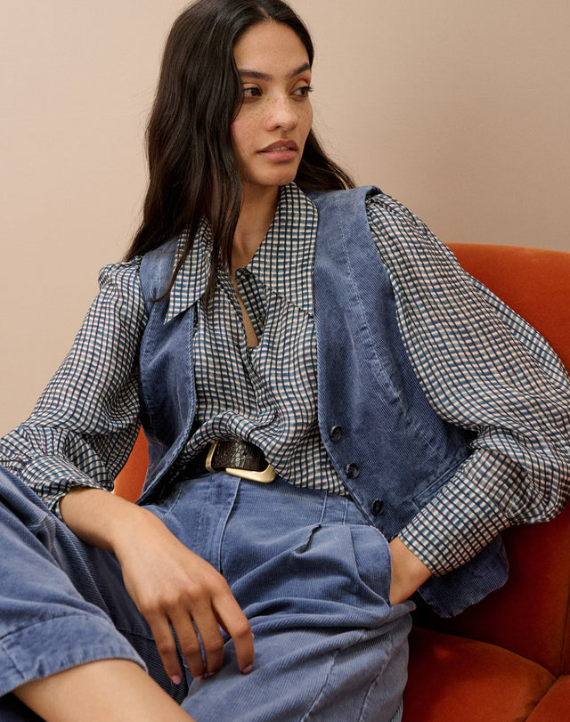 Laundered Organic Cord Waistcoat