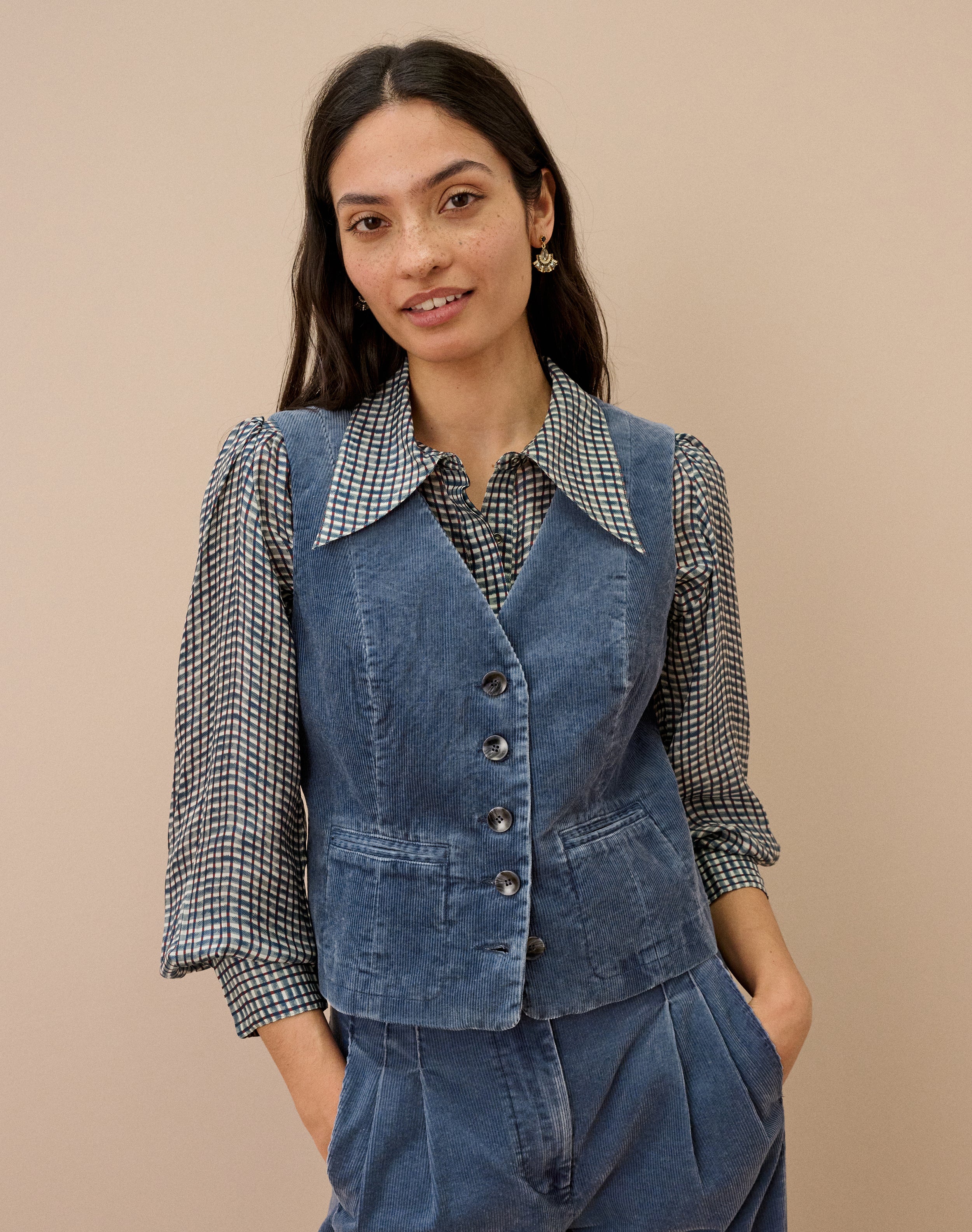 Laundered Organic Cord Waistcoat