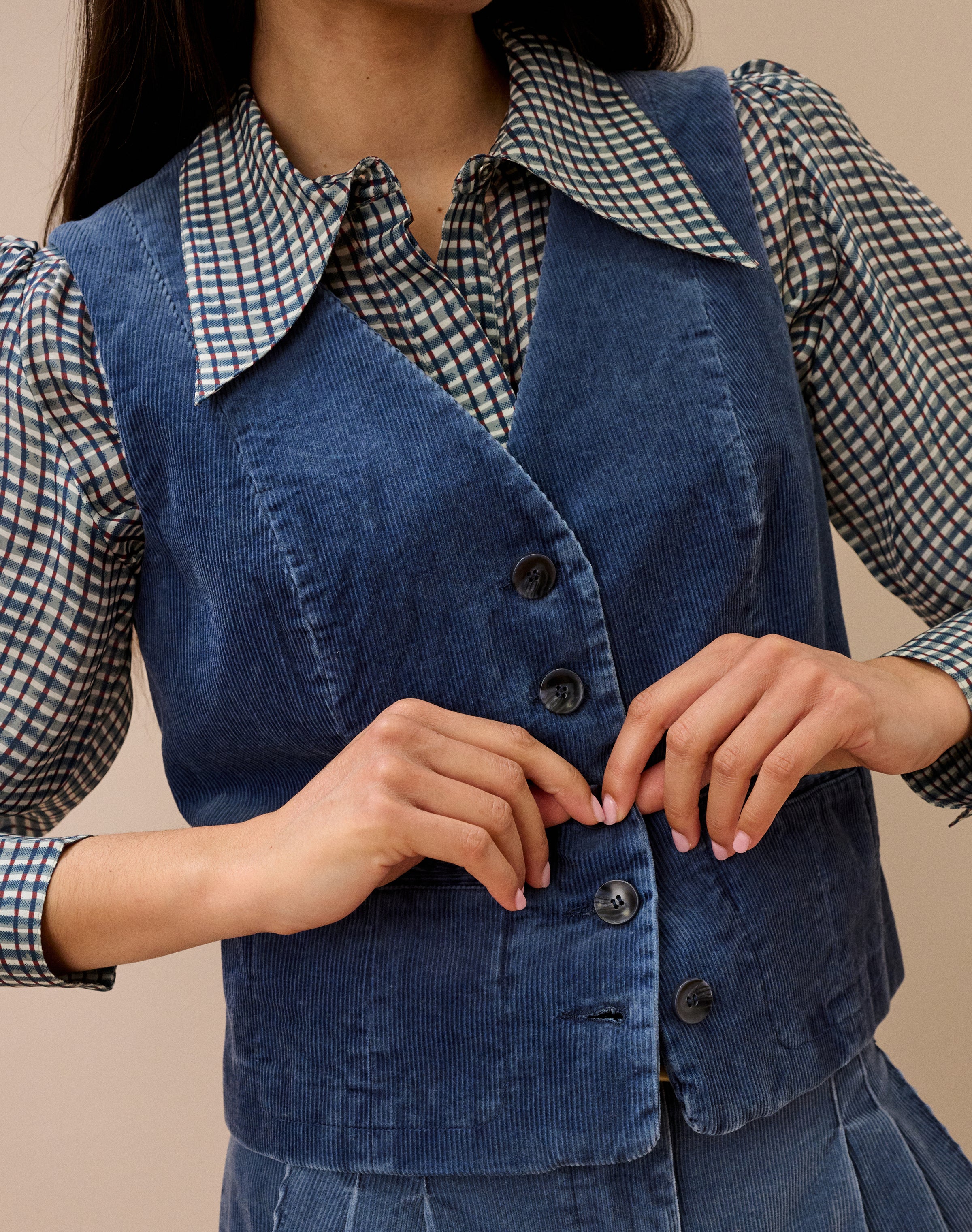Laundered Organic Cord Waistcoat