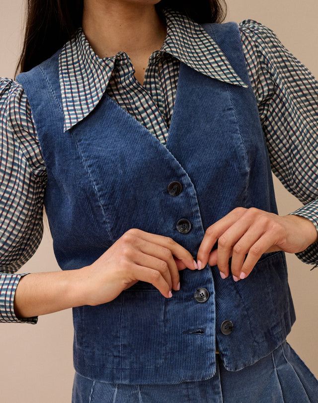 Laundered Organic Cord Waistcoat