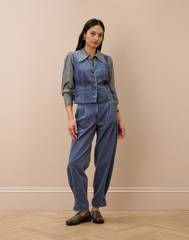 Laundered Organic Cord Waistcoat