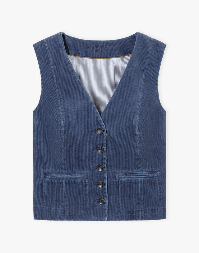 Laundered Organic Cord Waistcoat