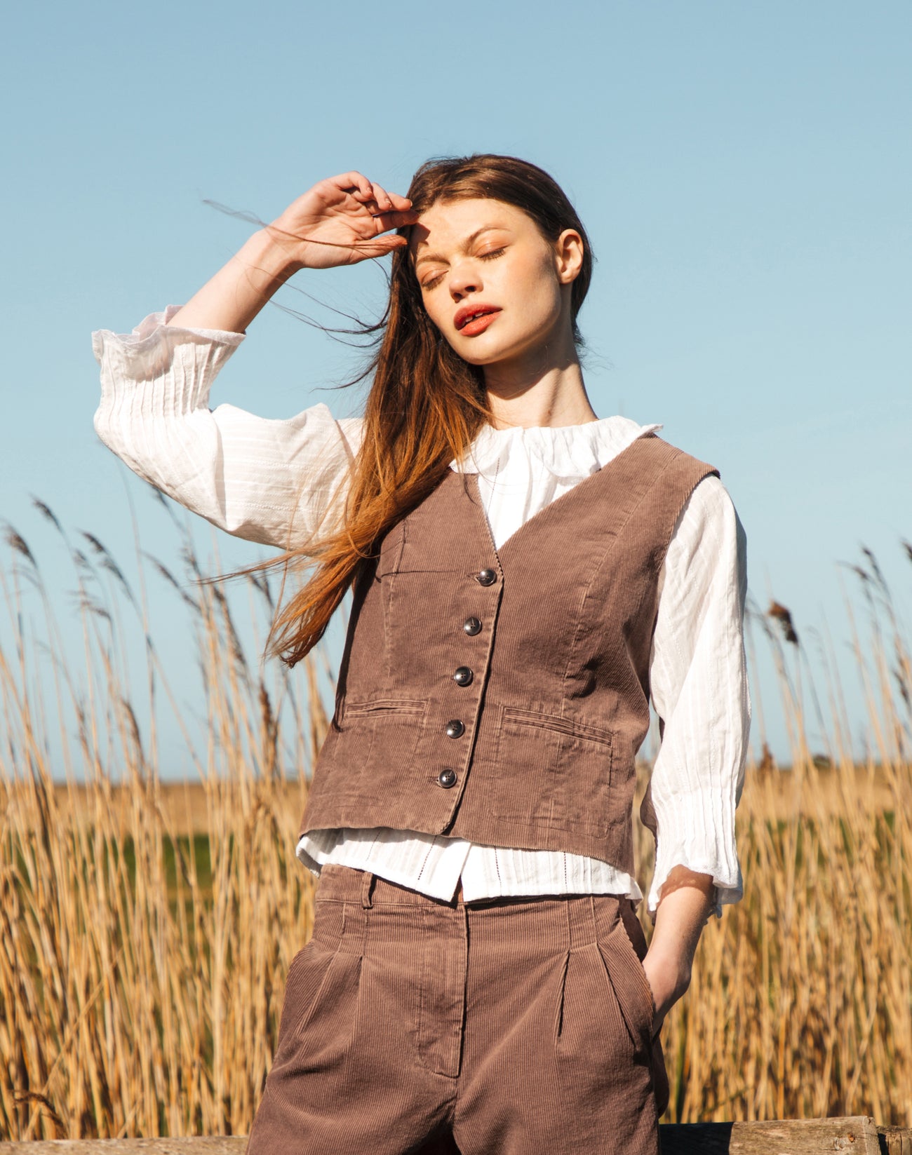 Laundered Organic Cord Waistcoat