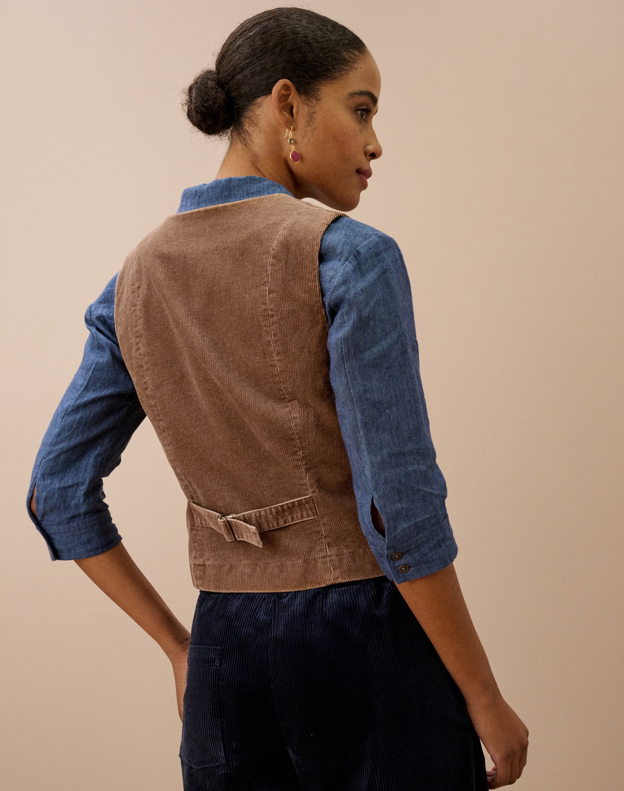 Laundered Organic Cord Waistcoat