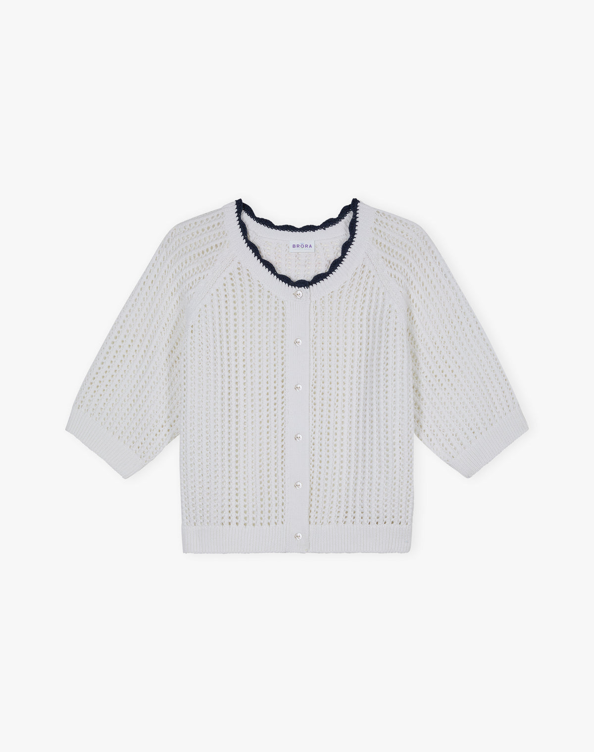Cotton Knit Crochet Cardigan