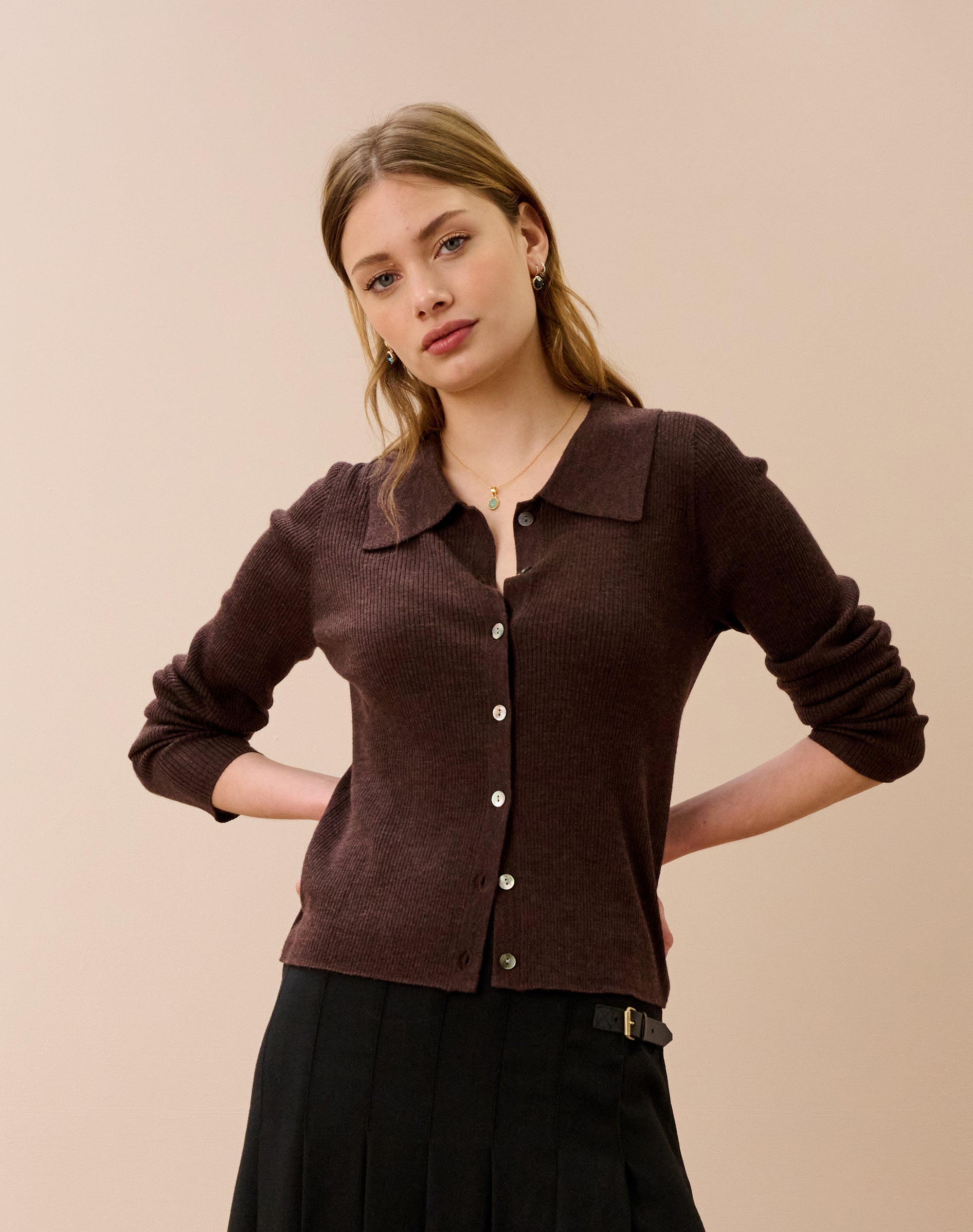 Merino Ribbed Cardigan