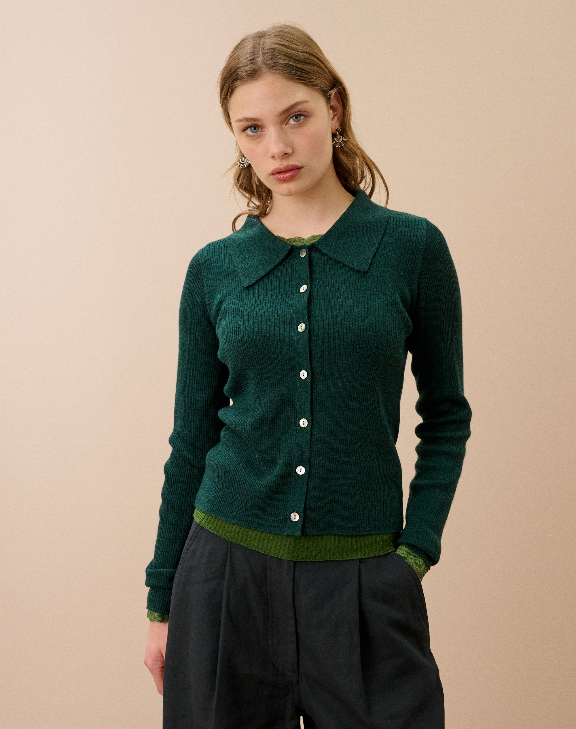 Merino Ribbed Cardigan