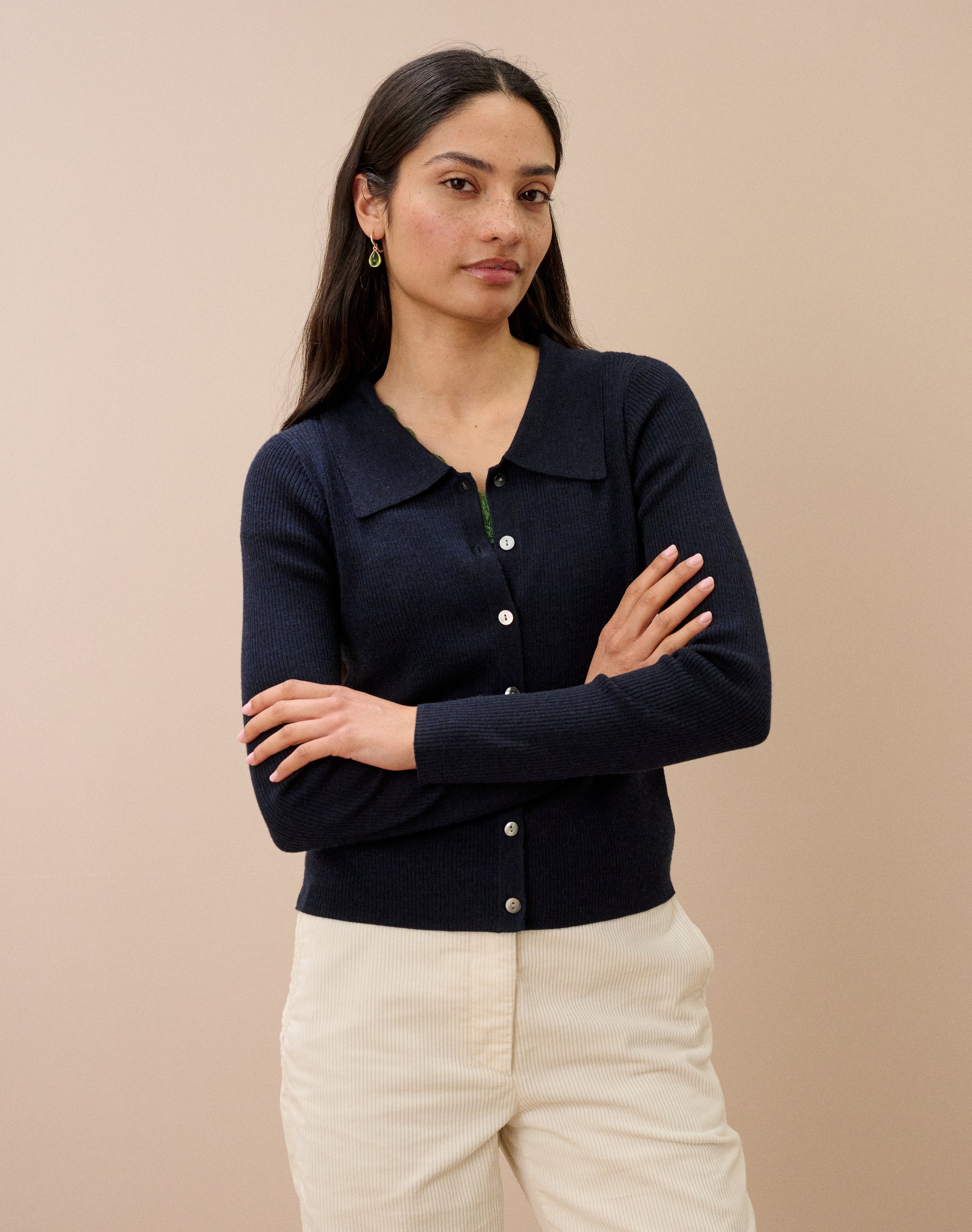 Merino Ribbed Cardigan