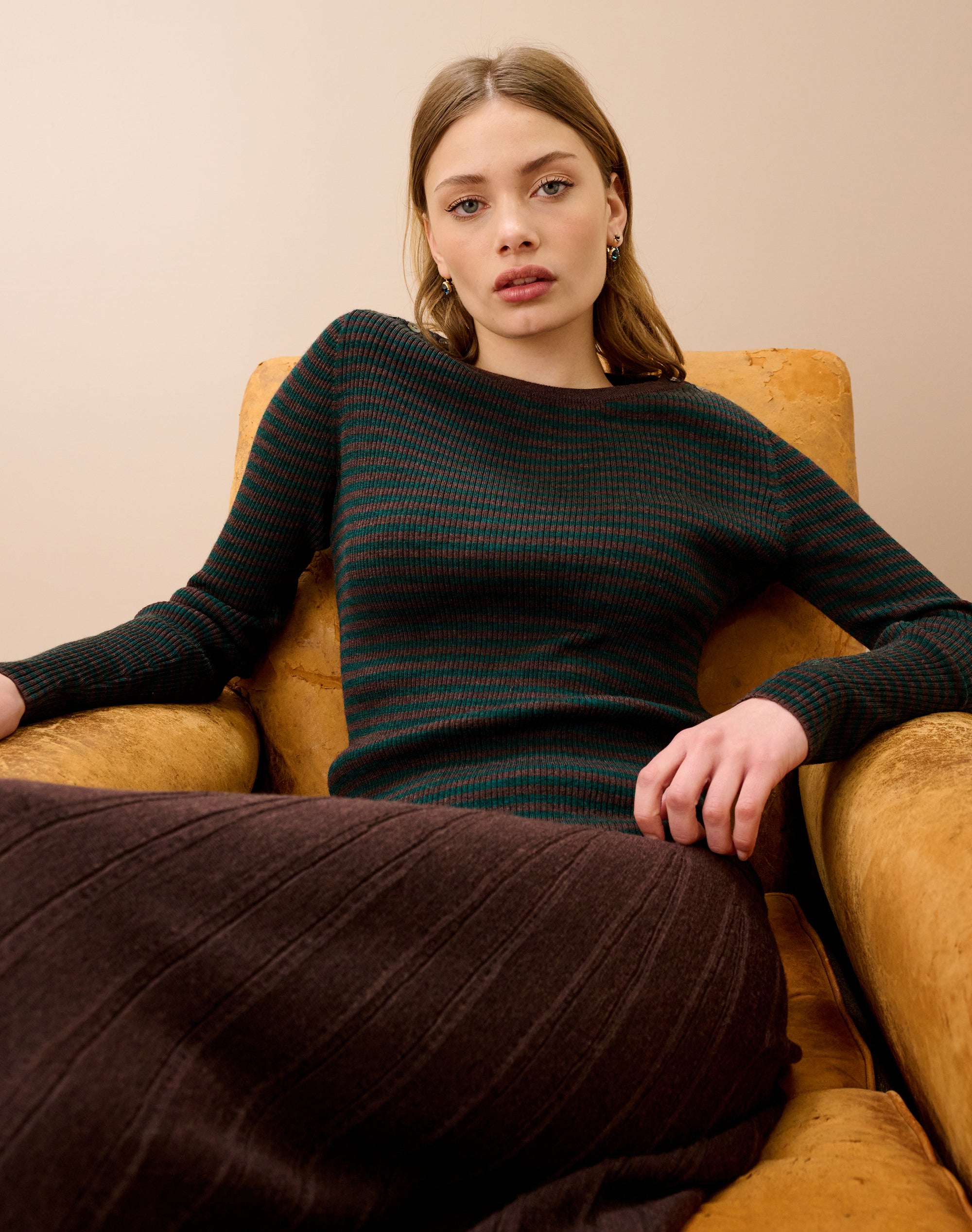 Merino Stripe Ribbed Jumper