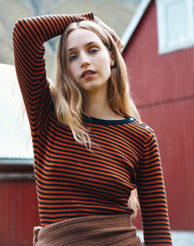 Merino Stripe Ribbed Jumper