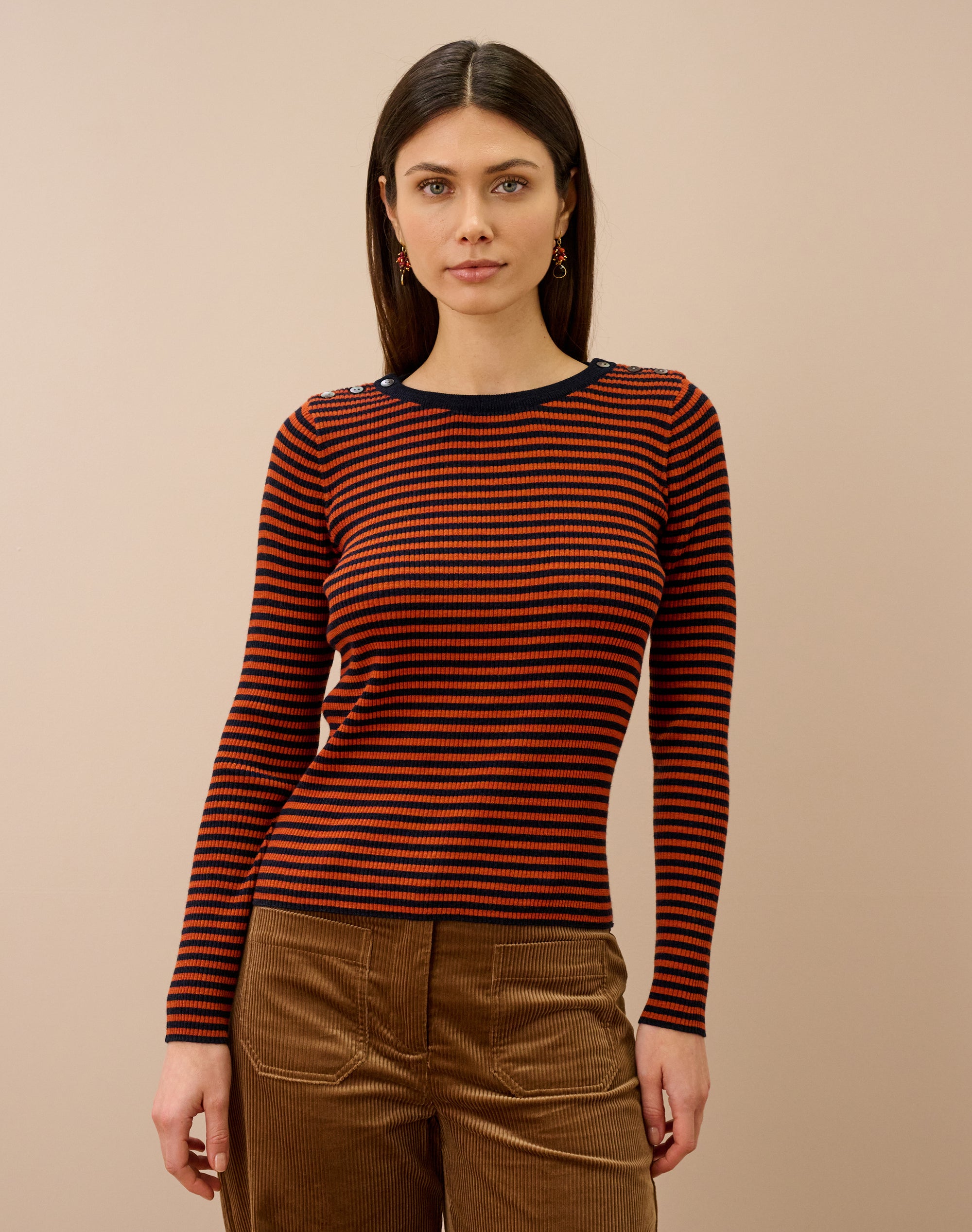 Merino Stripe Ribbed Jumper