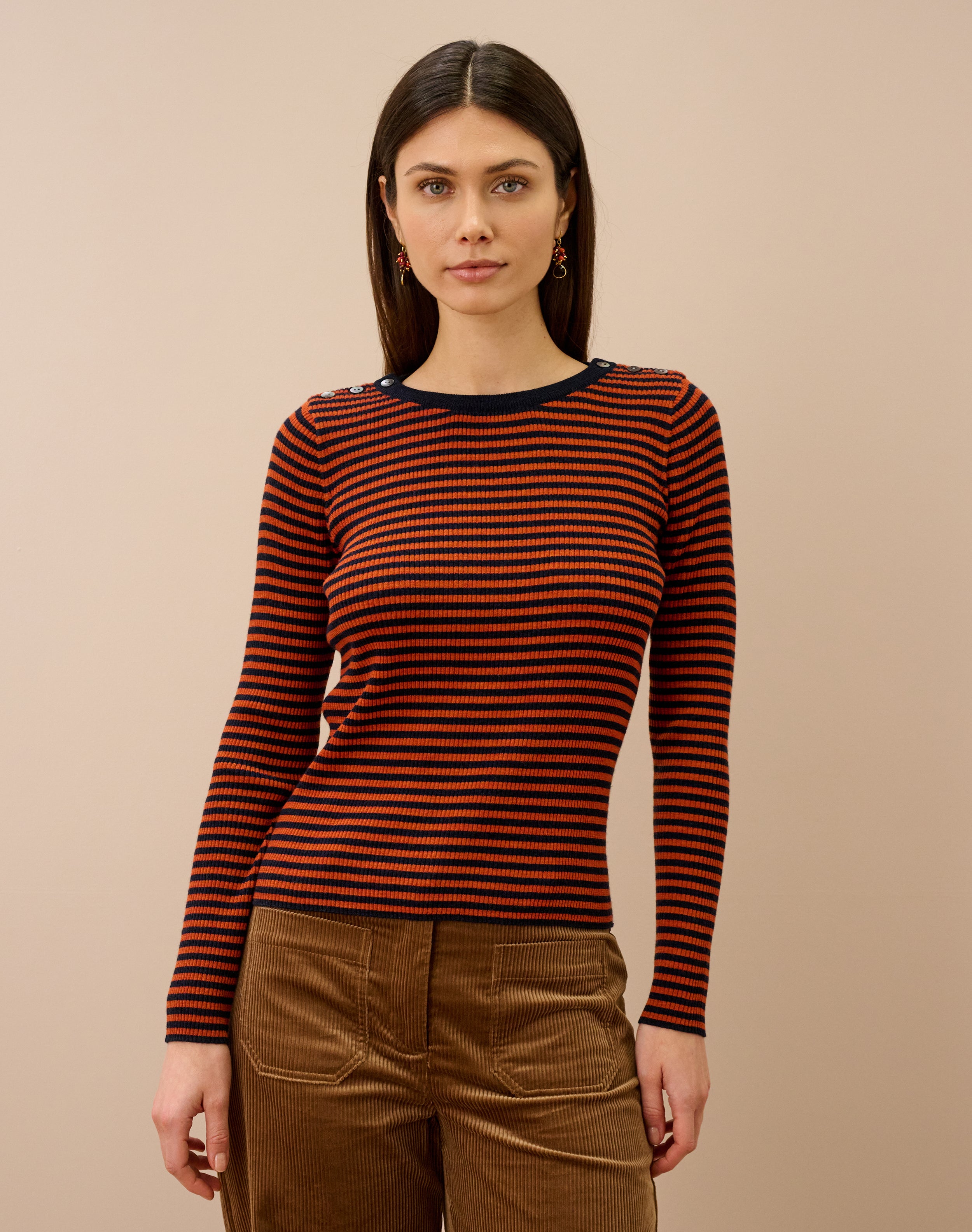 Merino Stripe Ribbed Jumper