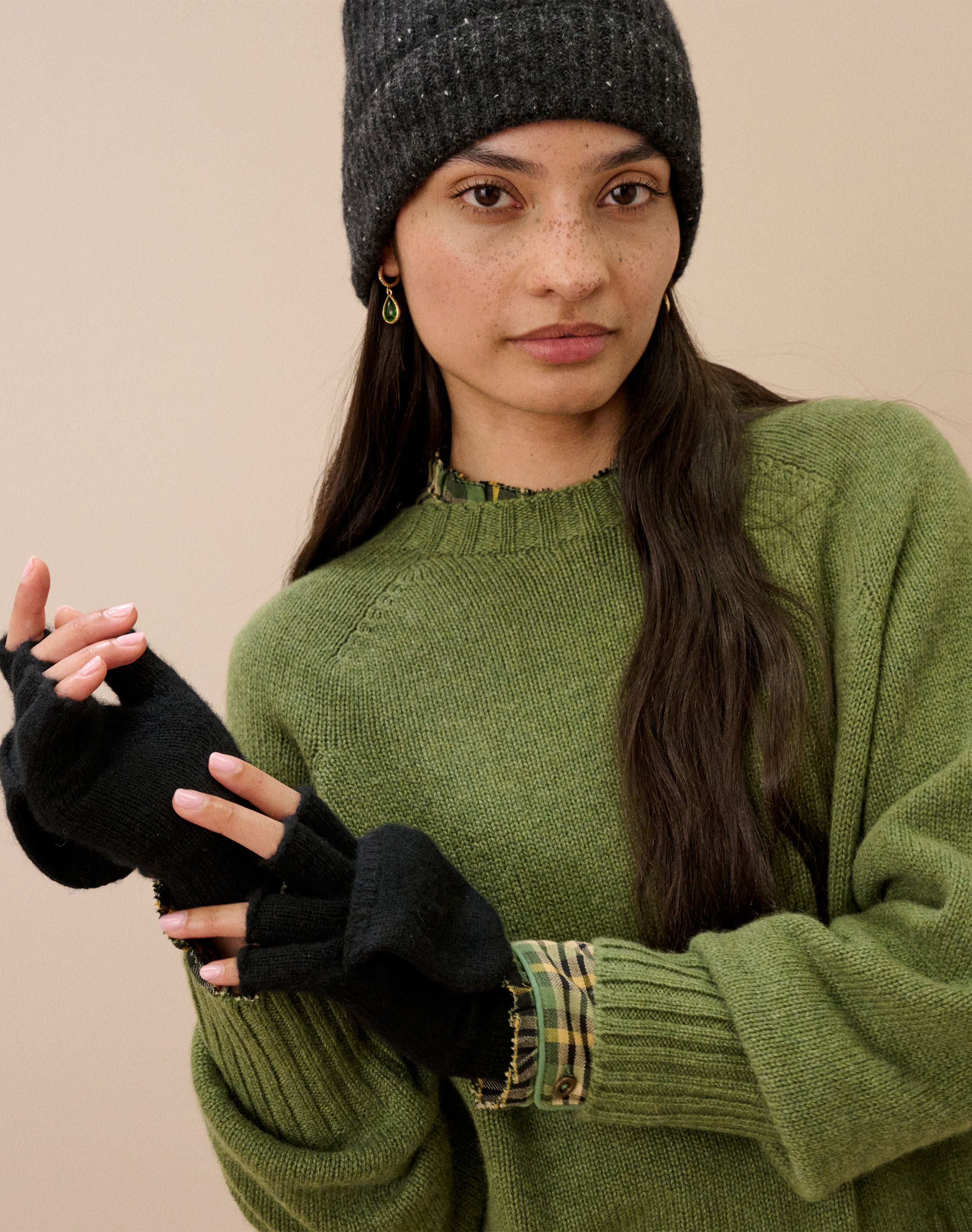 Women's Cashmere Flap Mittens