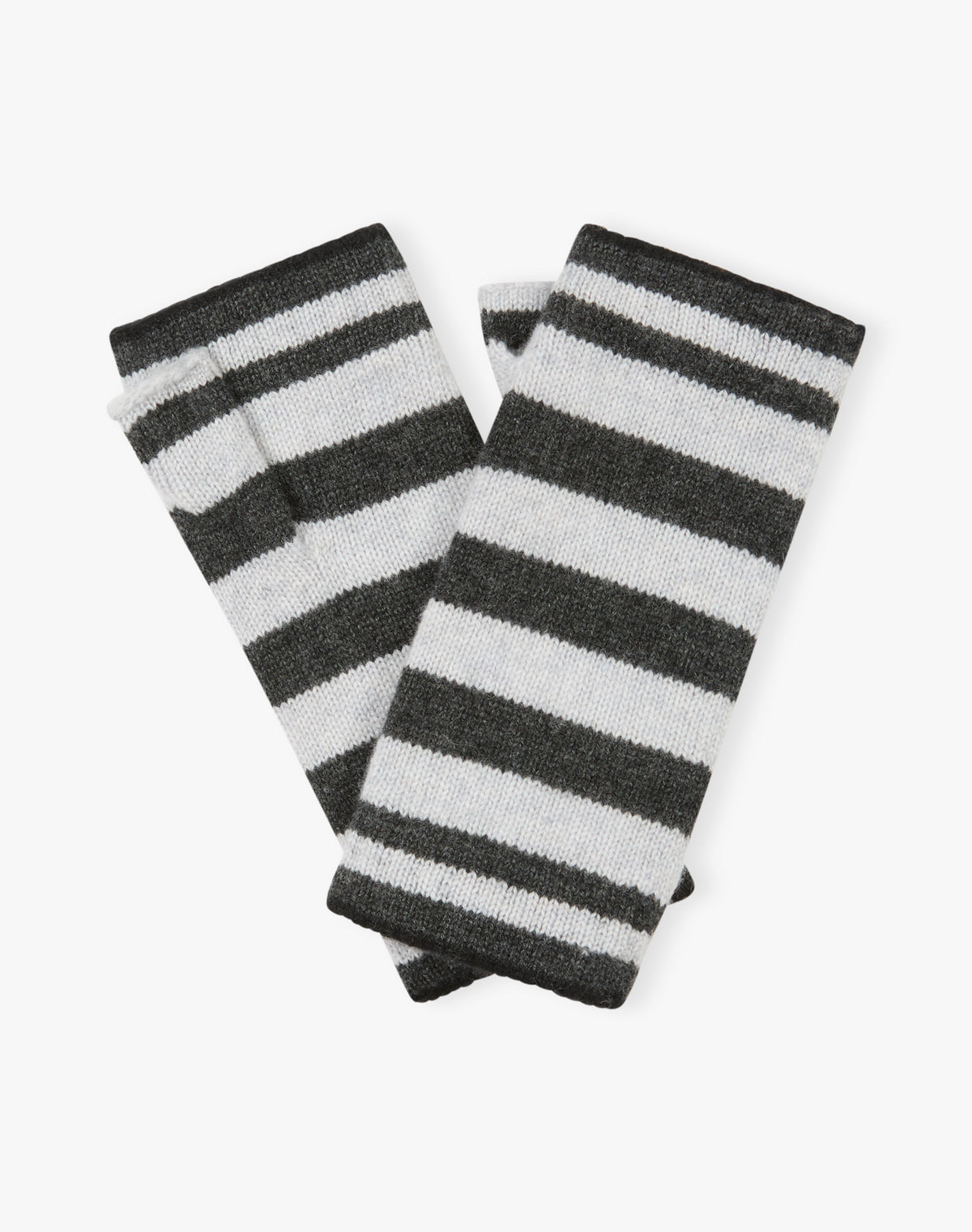 Cashmere Two Tone Stripe Wristwarmers