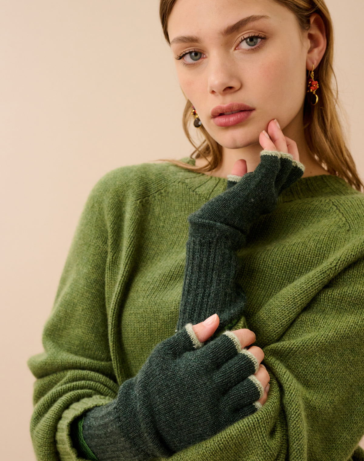 Women's Cashmere Fingerless Gloves