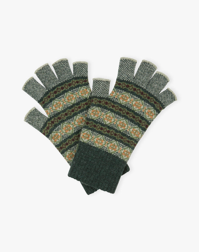 Women's Cashmere Folk Fingerless Gloves
