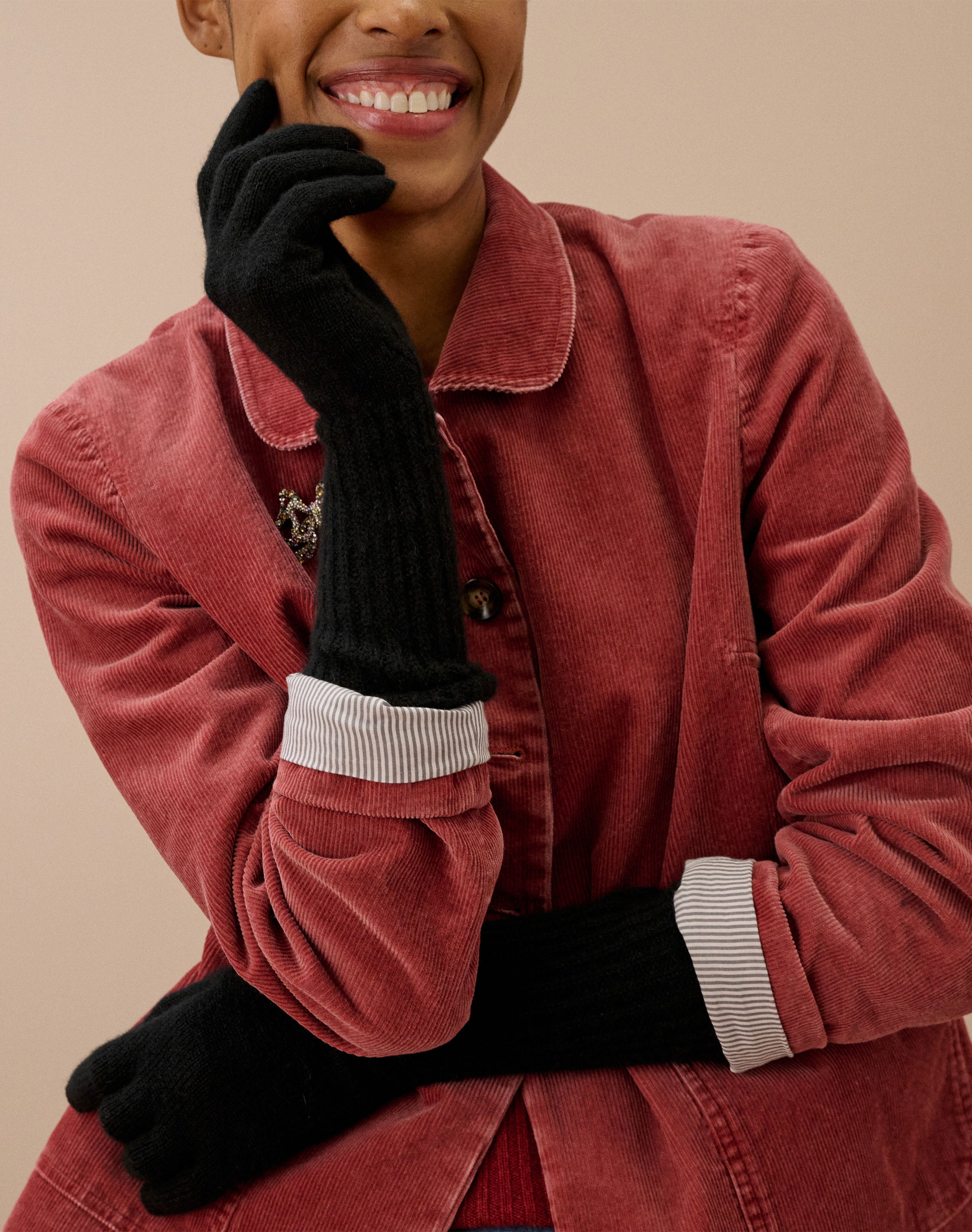 Women's Cashmere Long Pointelle Gloves
