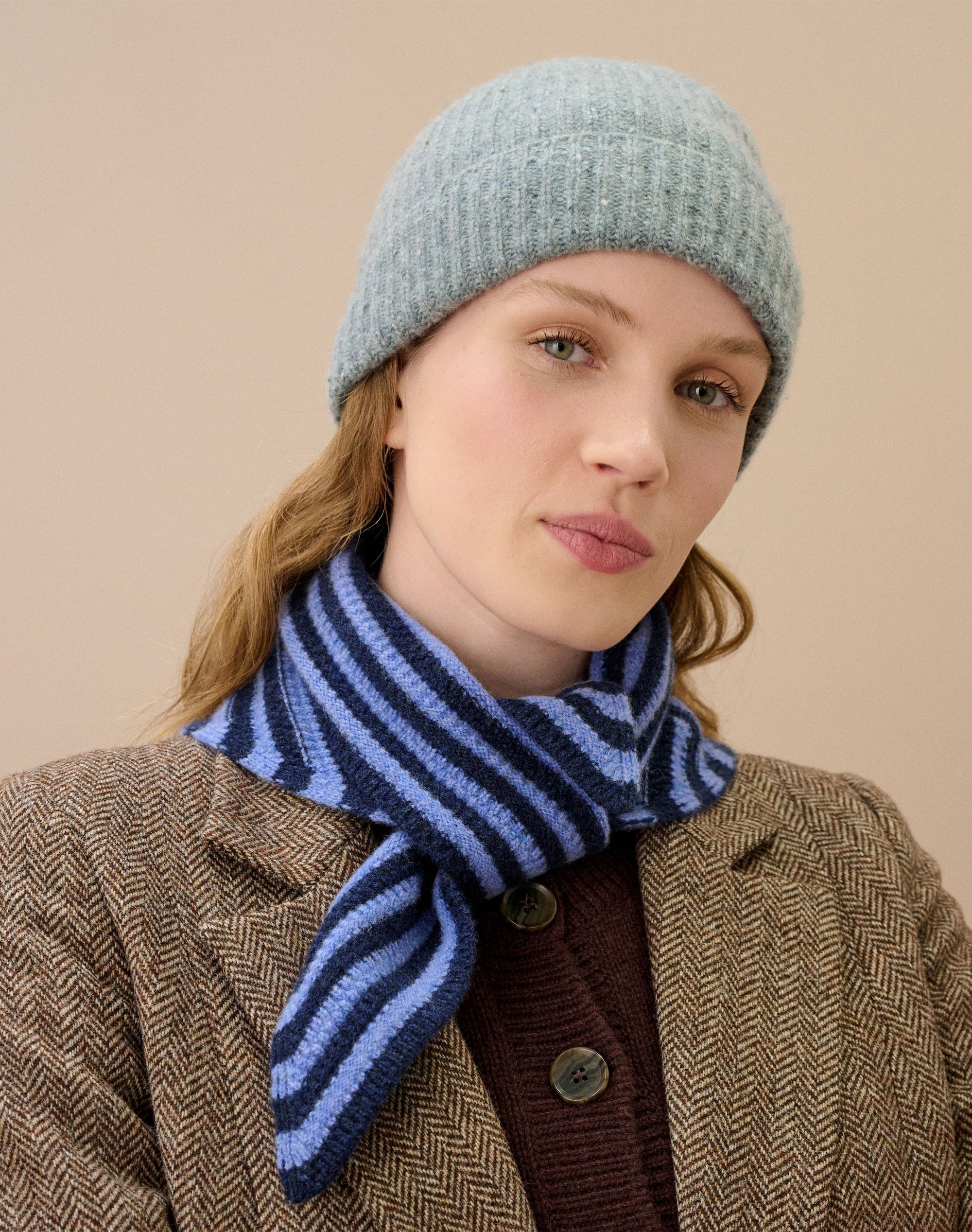 Cashmere Donegal Ribbed Hat