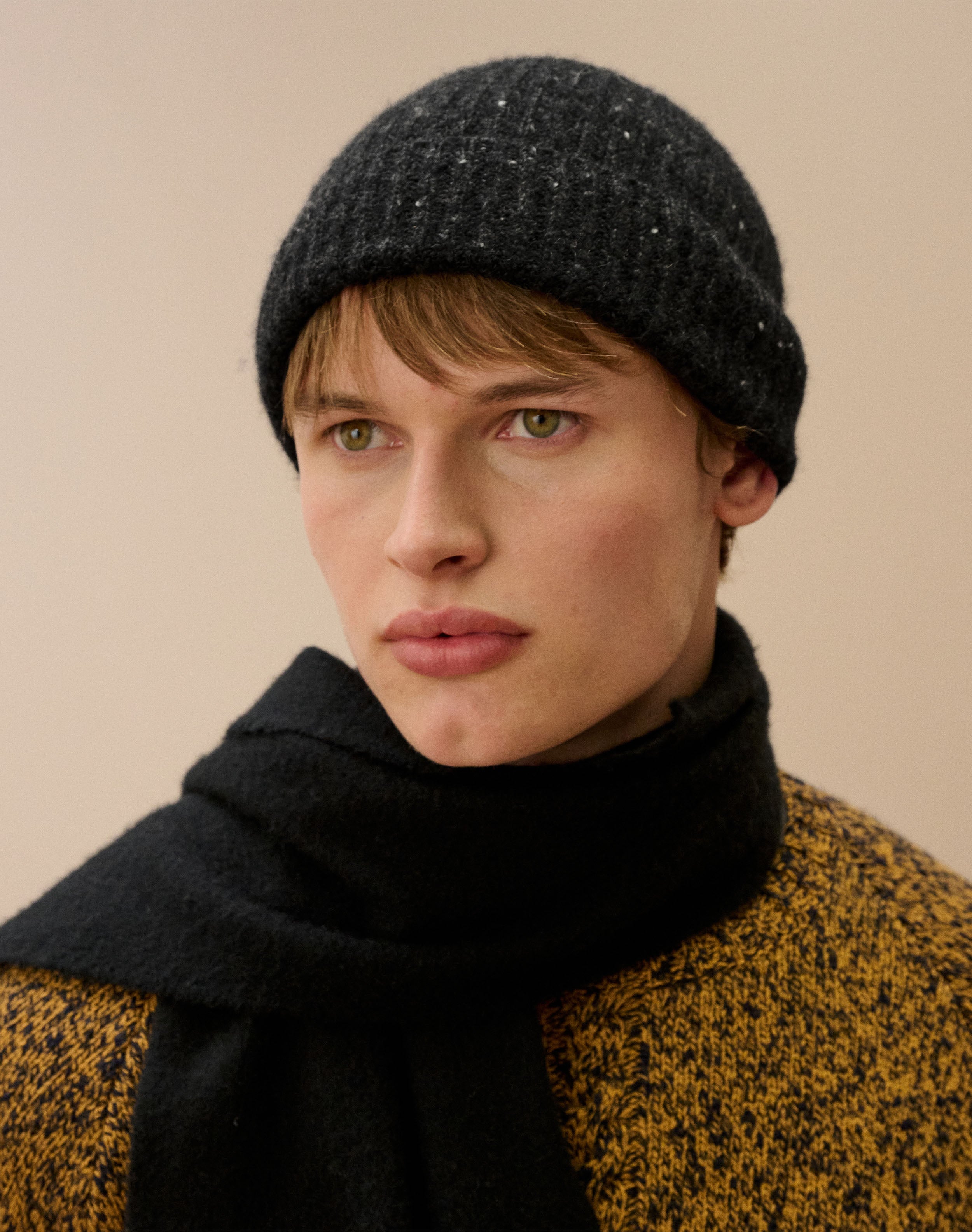 Cashmere Donegal Ribbed Hat