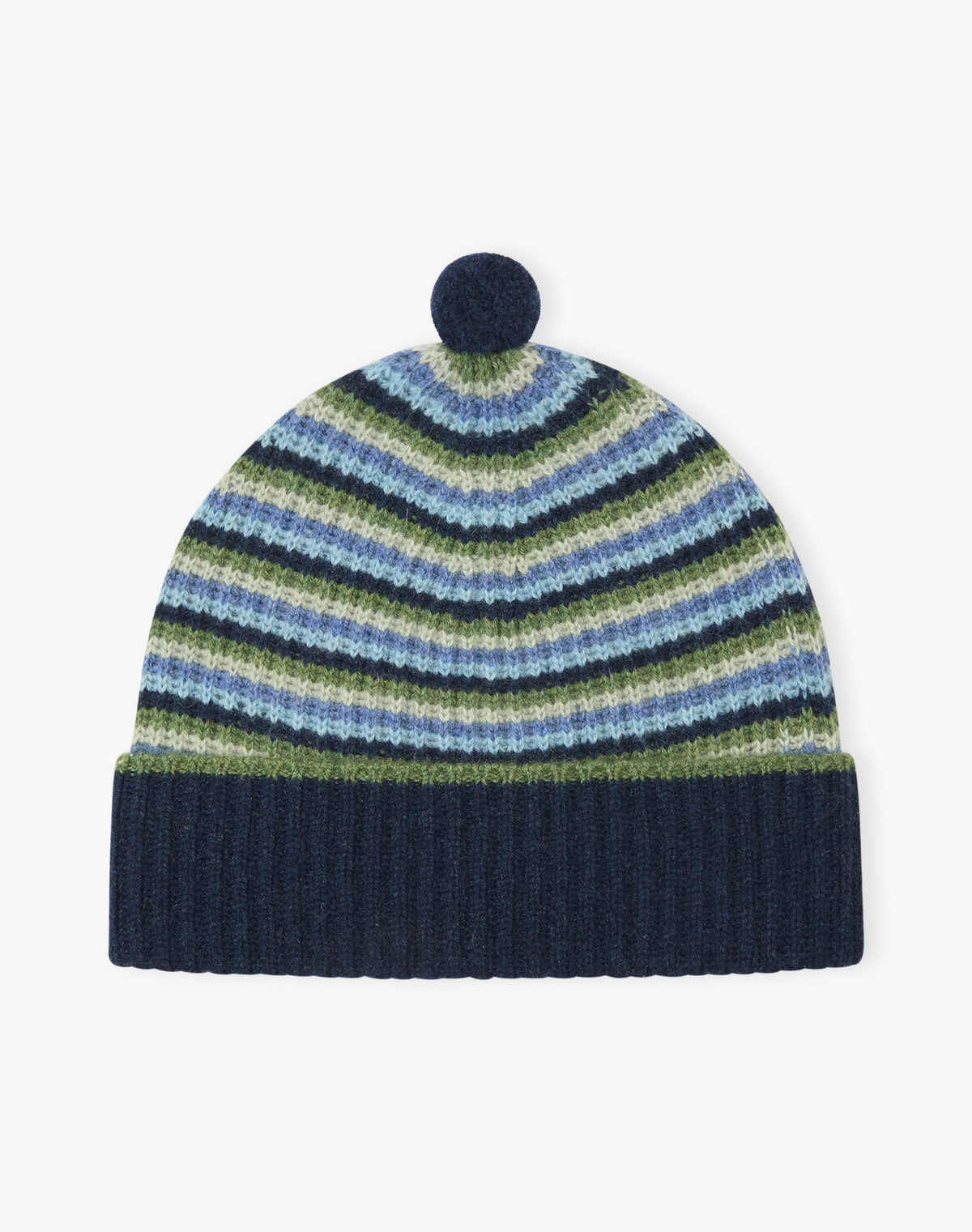 Cashmere Stripy Pompom Hat