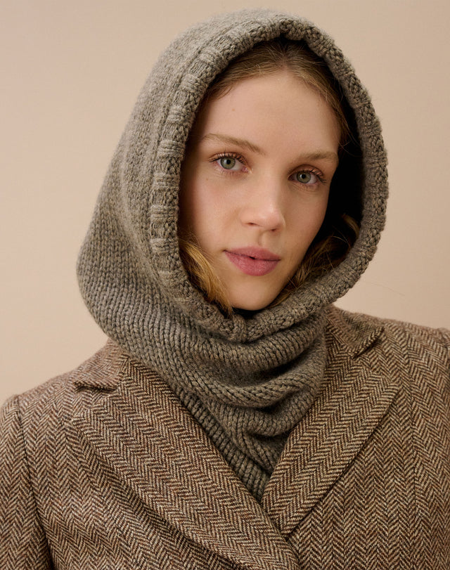 Cashmere Luxe Knit Hooded Snood