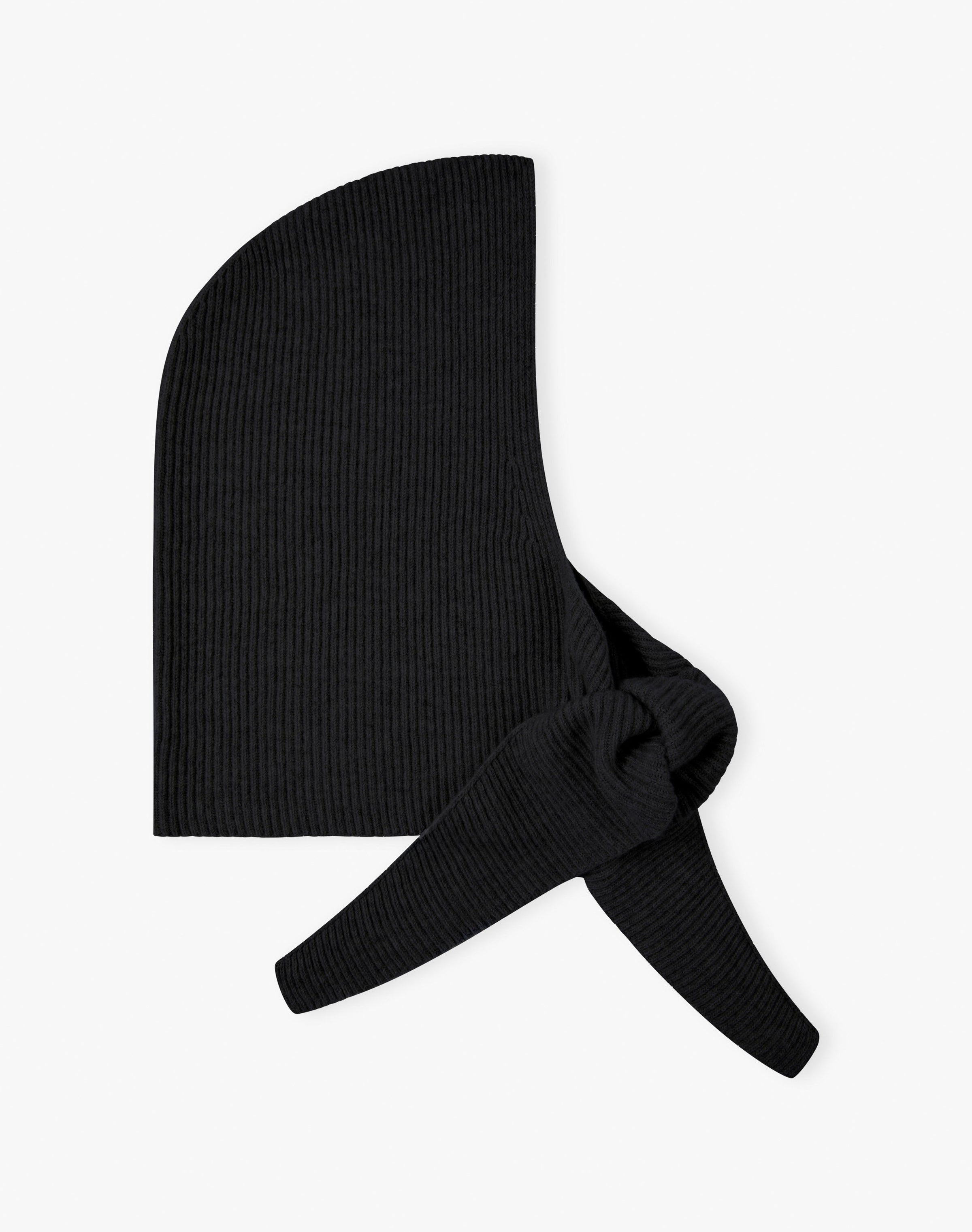 Cashmere Ribbed Hooded Scarf