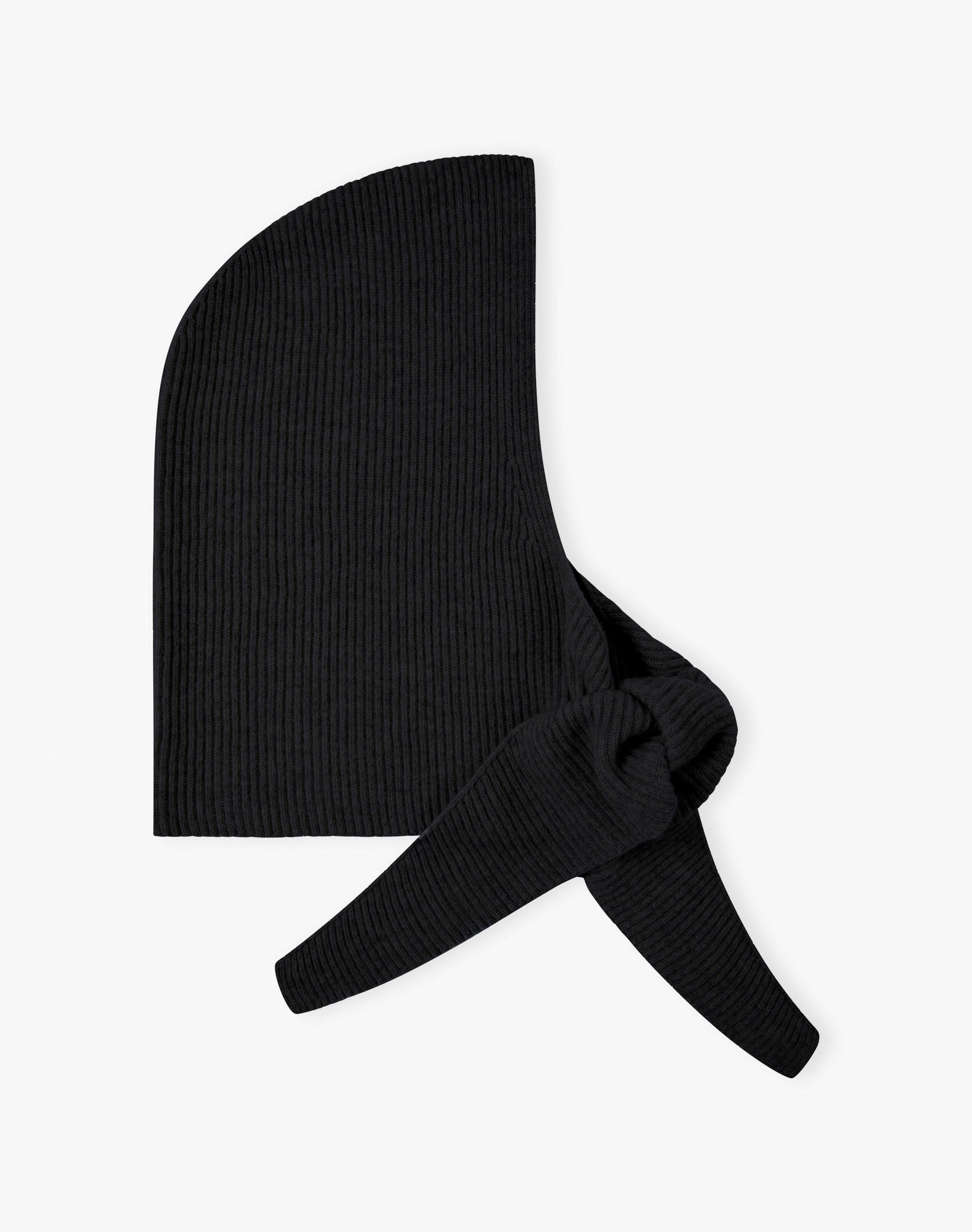 Cashmere Ribbed Hooded Scarf