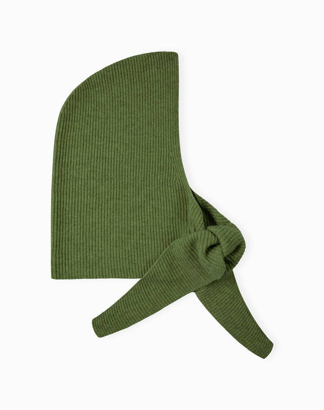 Cashmere Ribbed Hooded Scarf