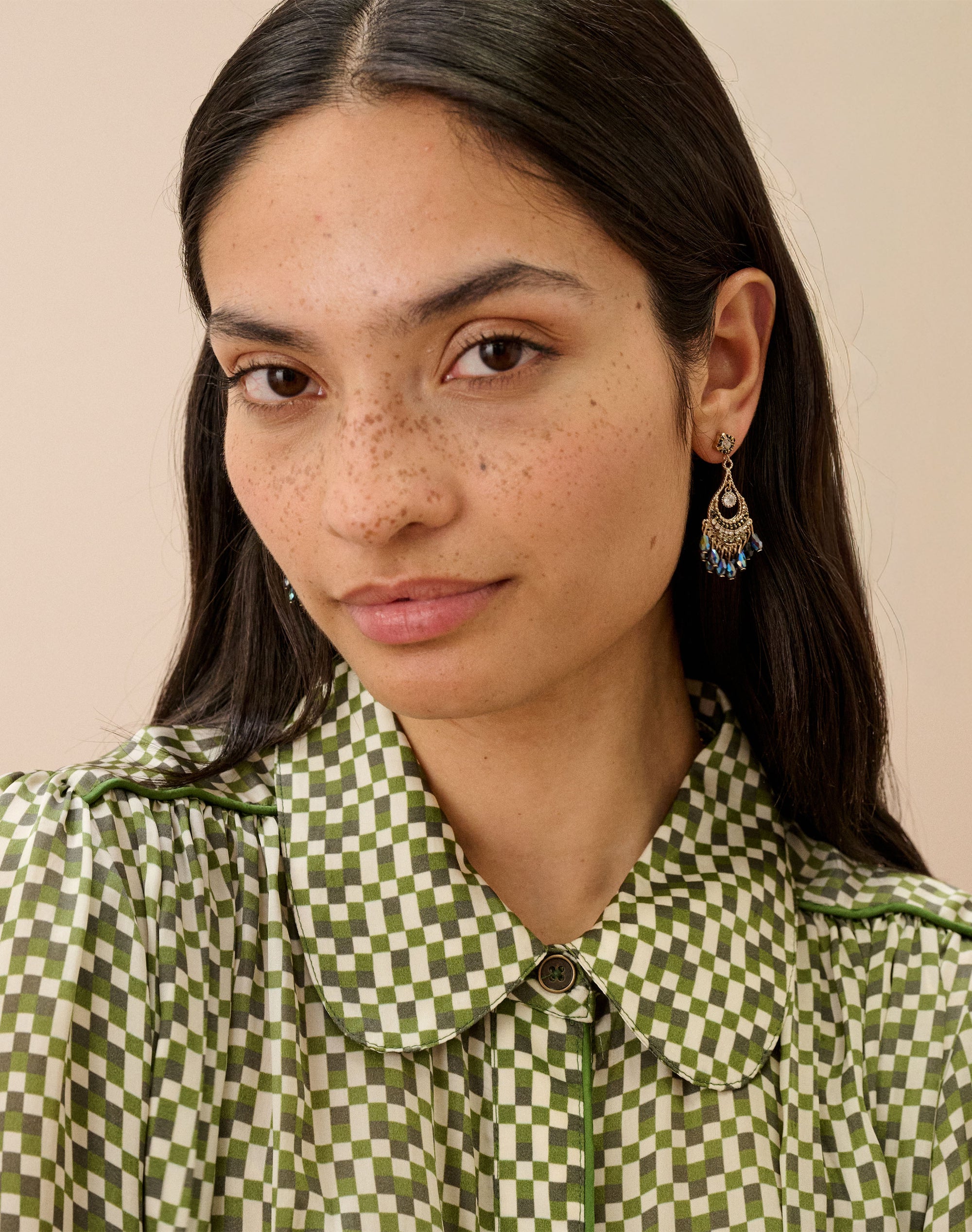 Crystal & Bead Teardrop Earrings
