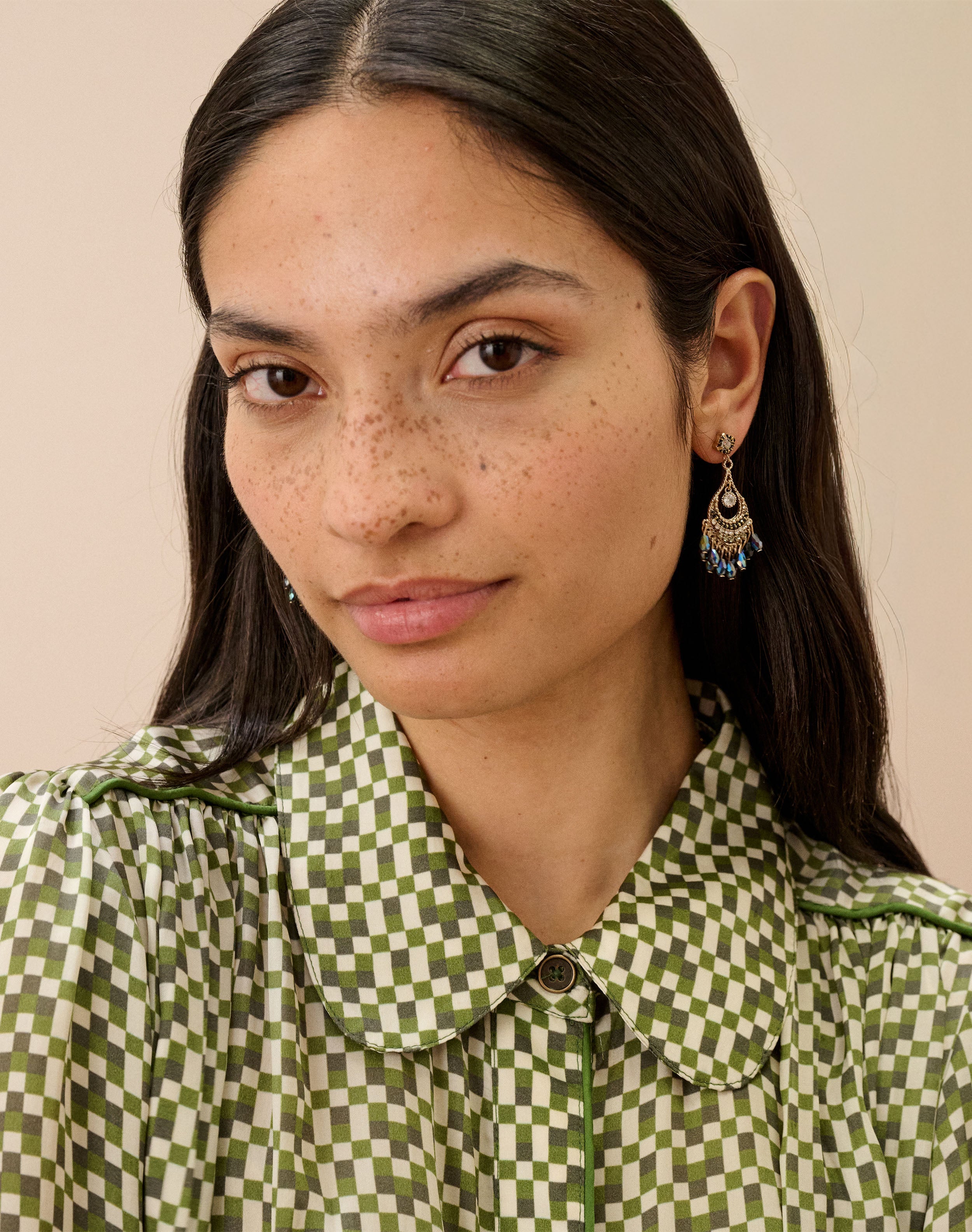 Crystal & Bead Teardrop Earrings