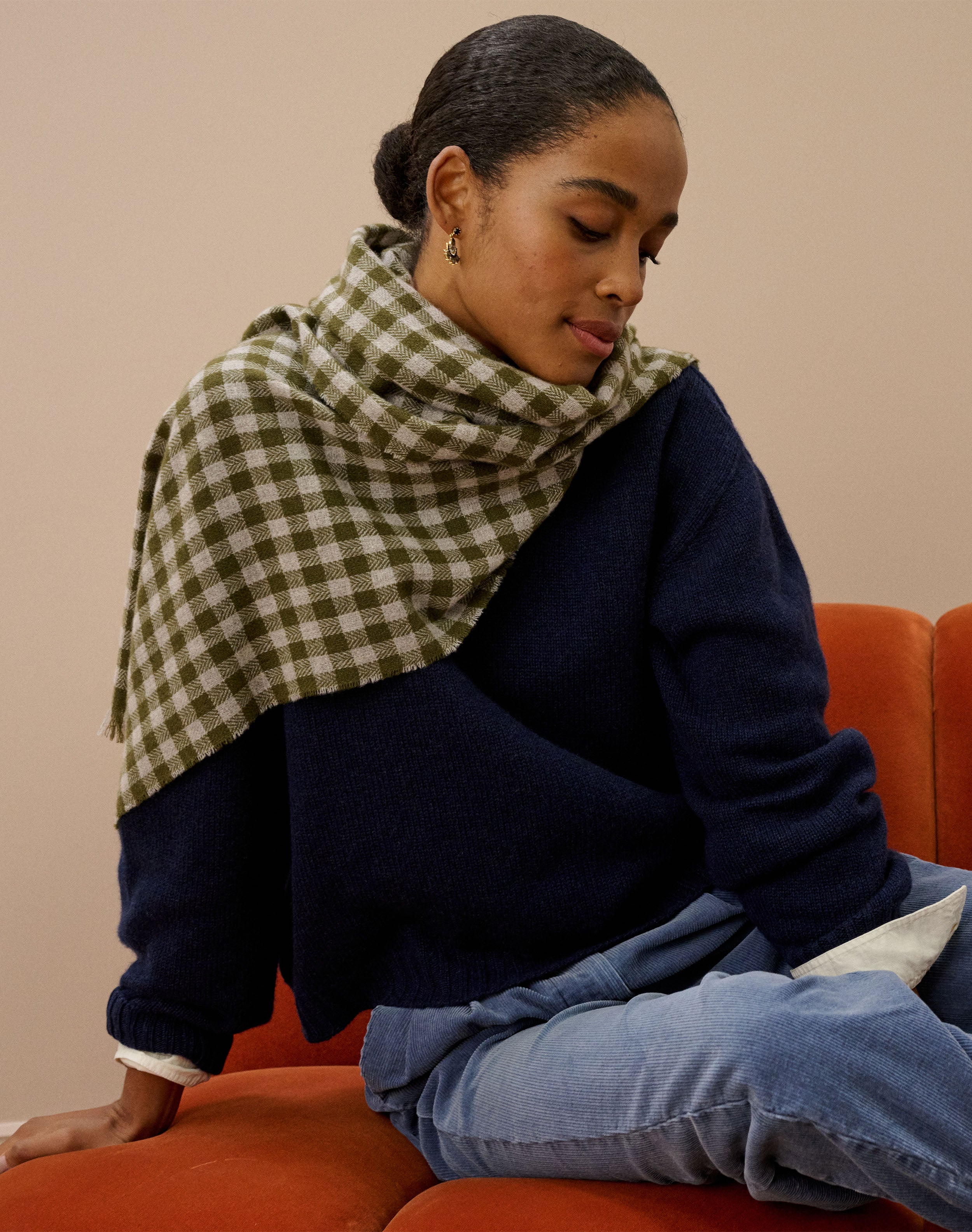 Cashmere Gingham Stole