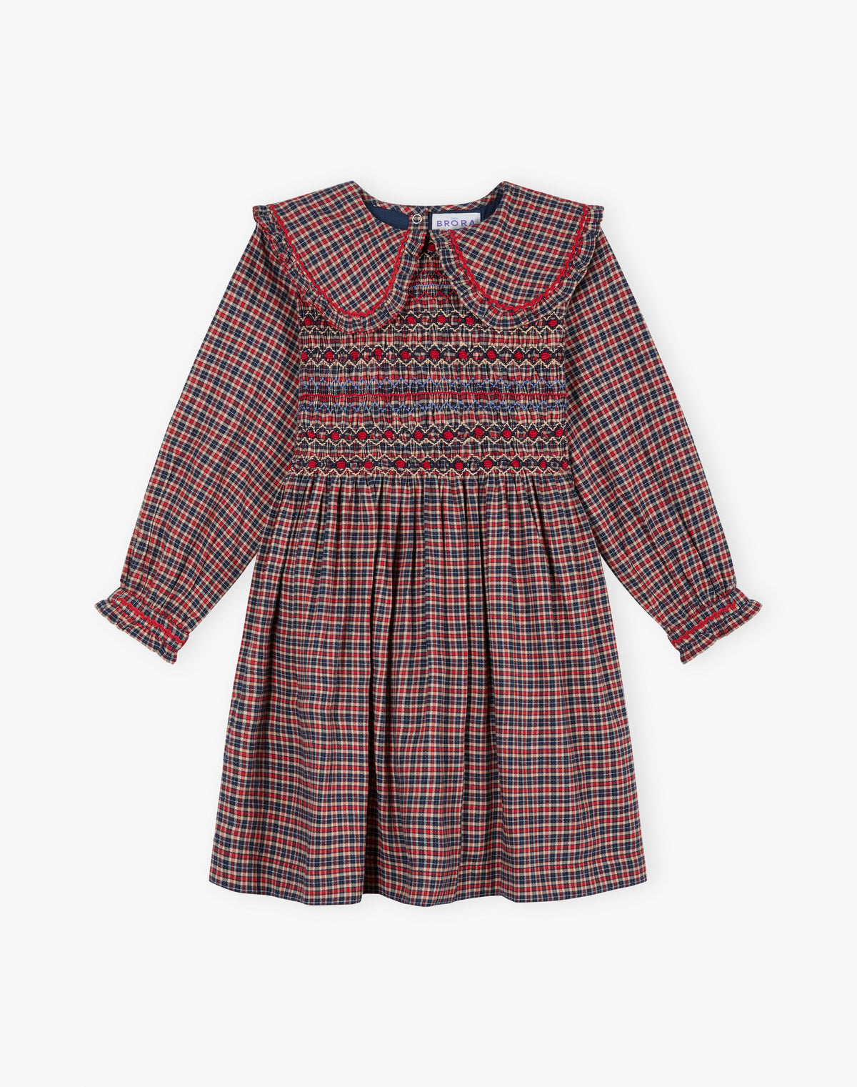 Smocked Mini Check Dress