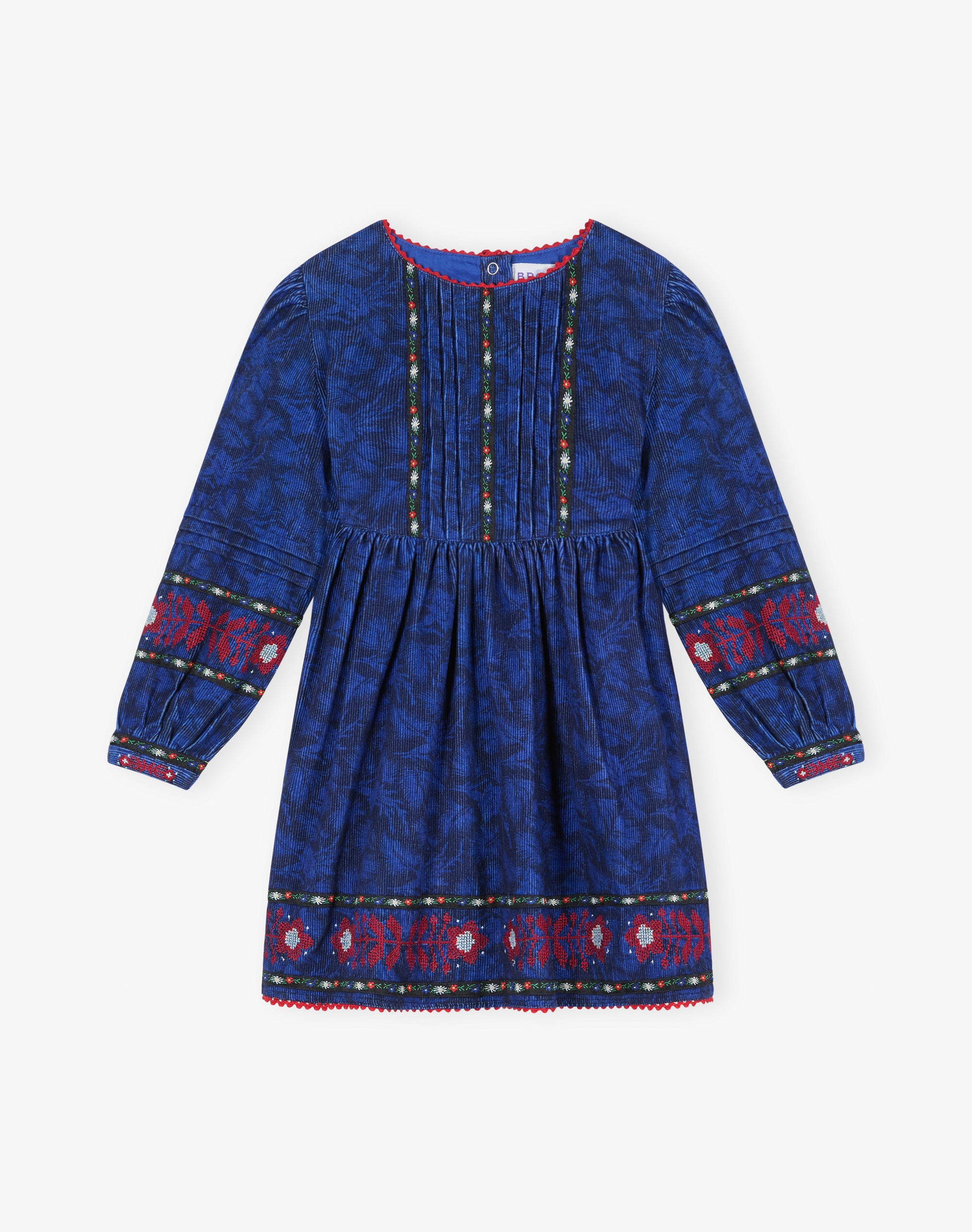 Organic Corduroy Feather Print Dress