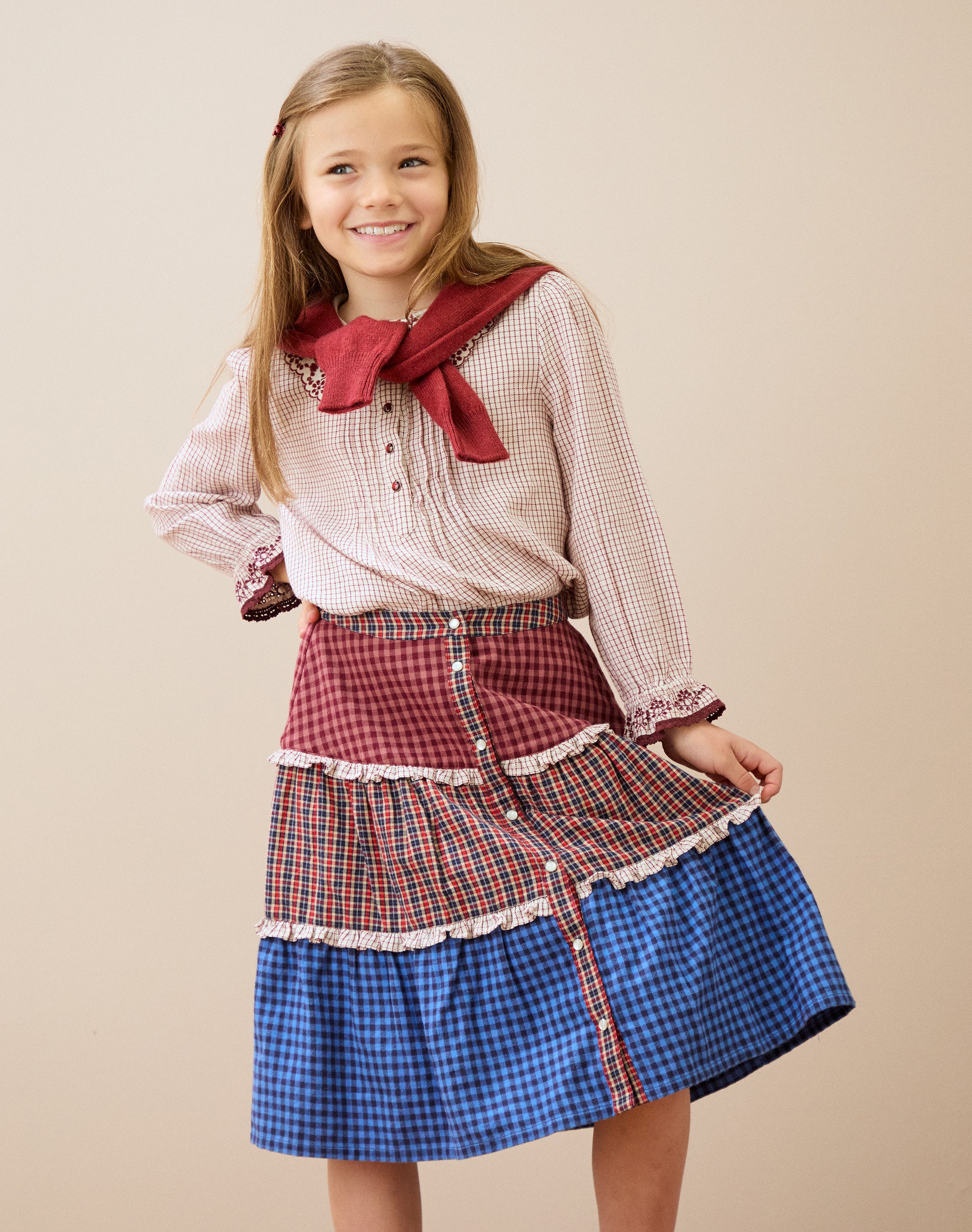 Brushed Cotton Patchwork Skirt