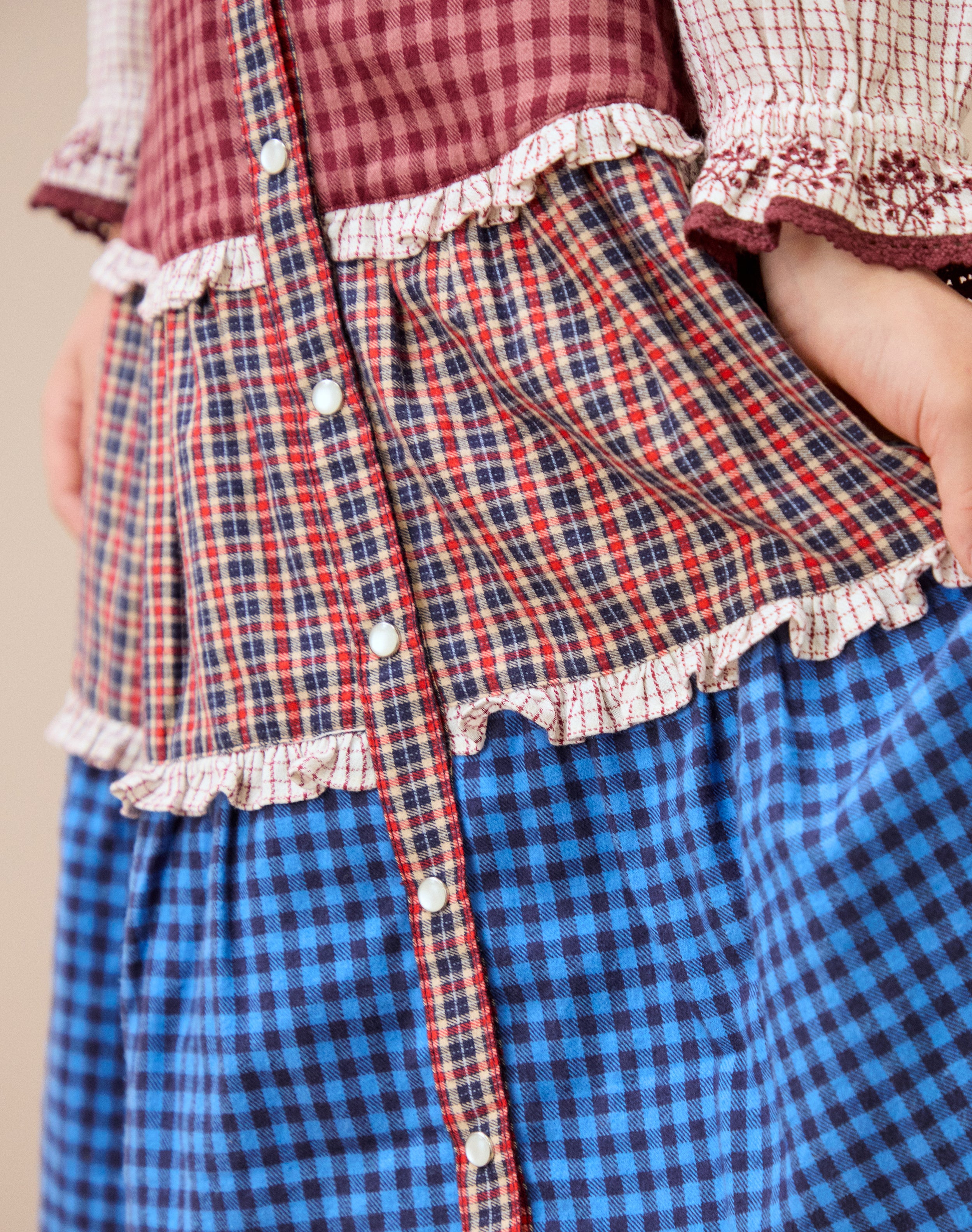 Brushed Cotton Patchwork Skirt