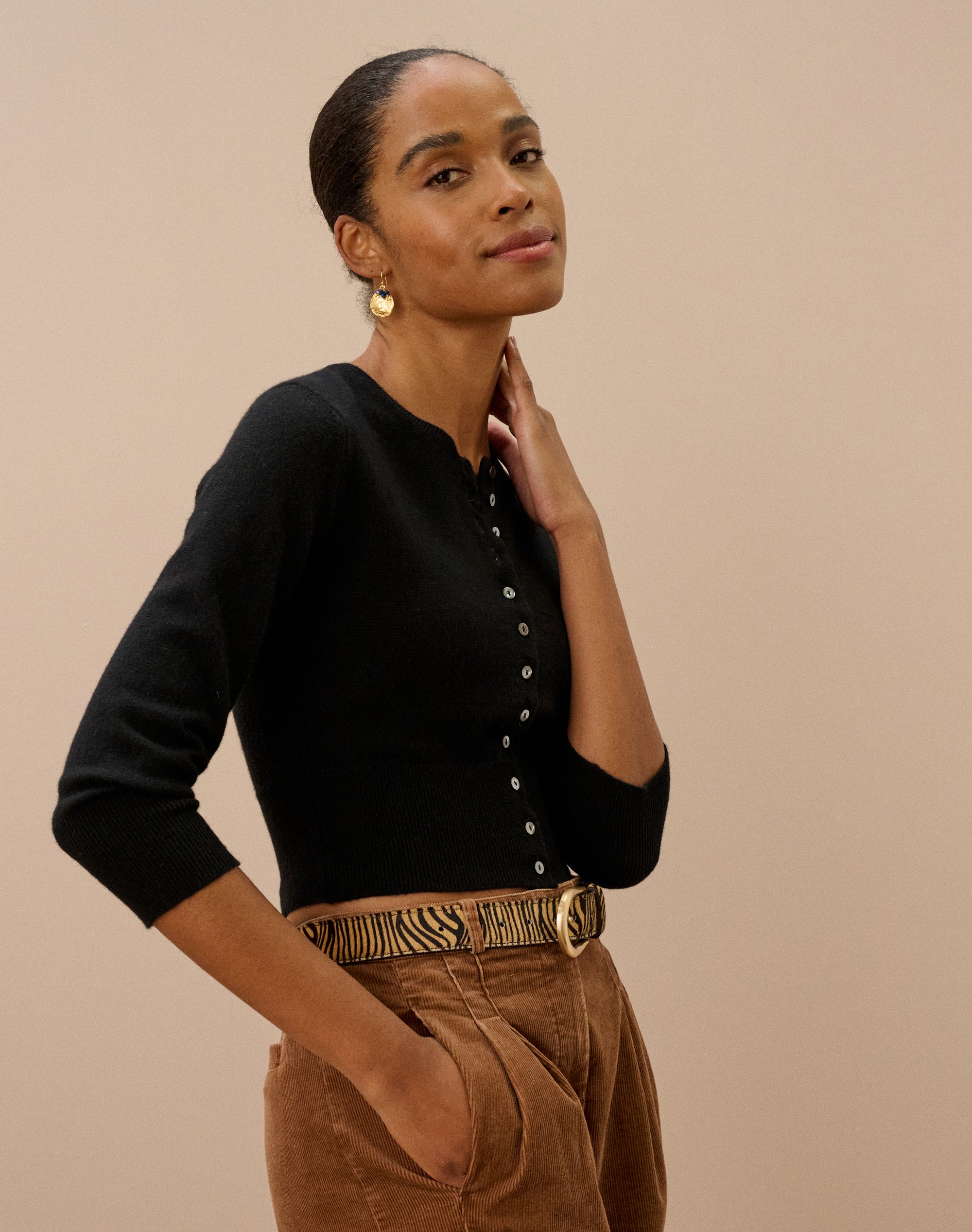 Cashmere Cropped Cardigan