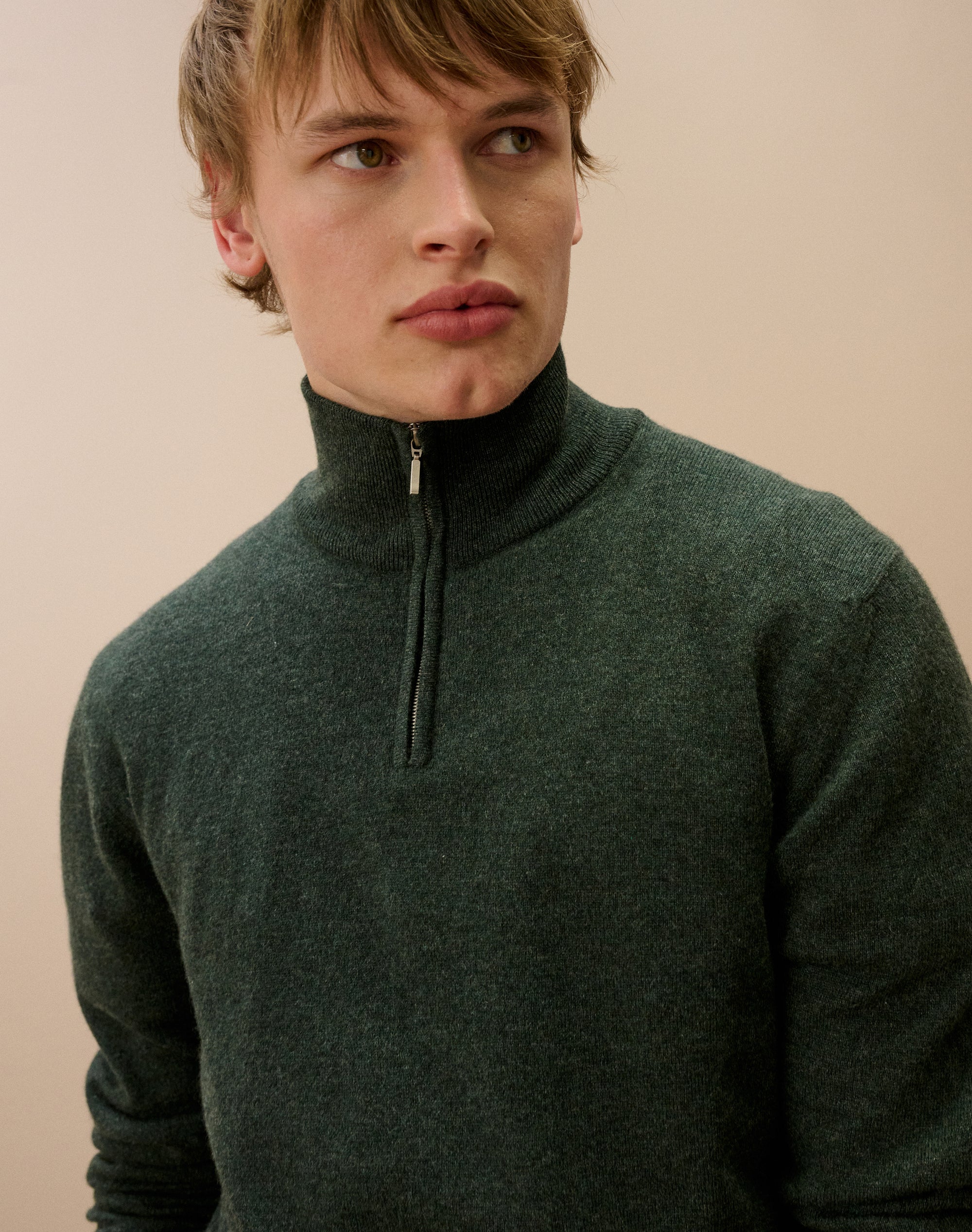Cashmere Zip Turtle Neck Jumper