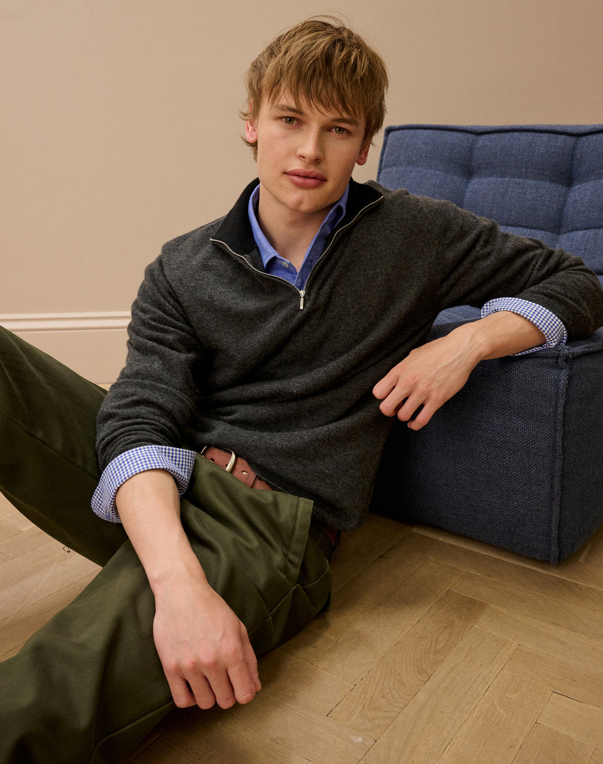 Cashmere Zip Turtle Neck Jumper