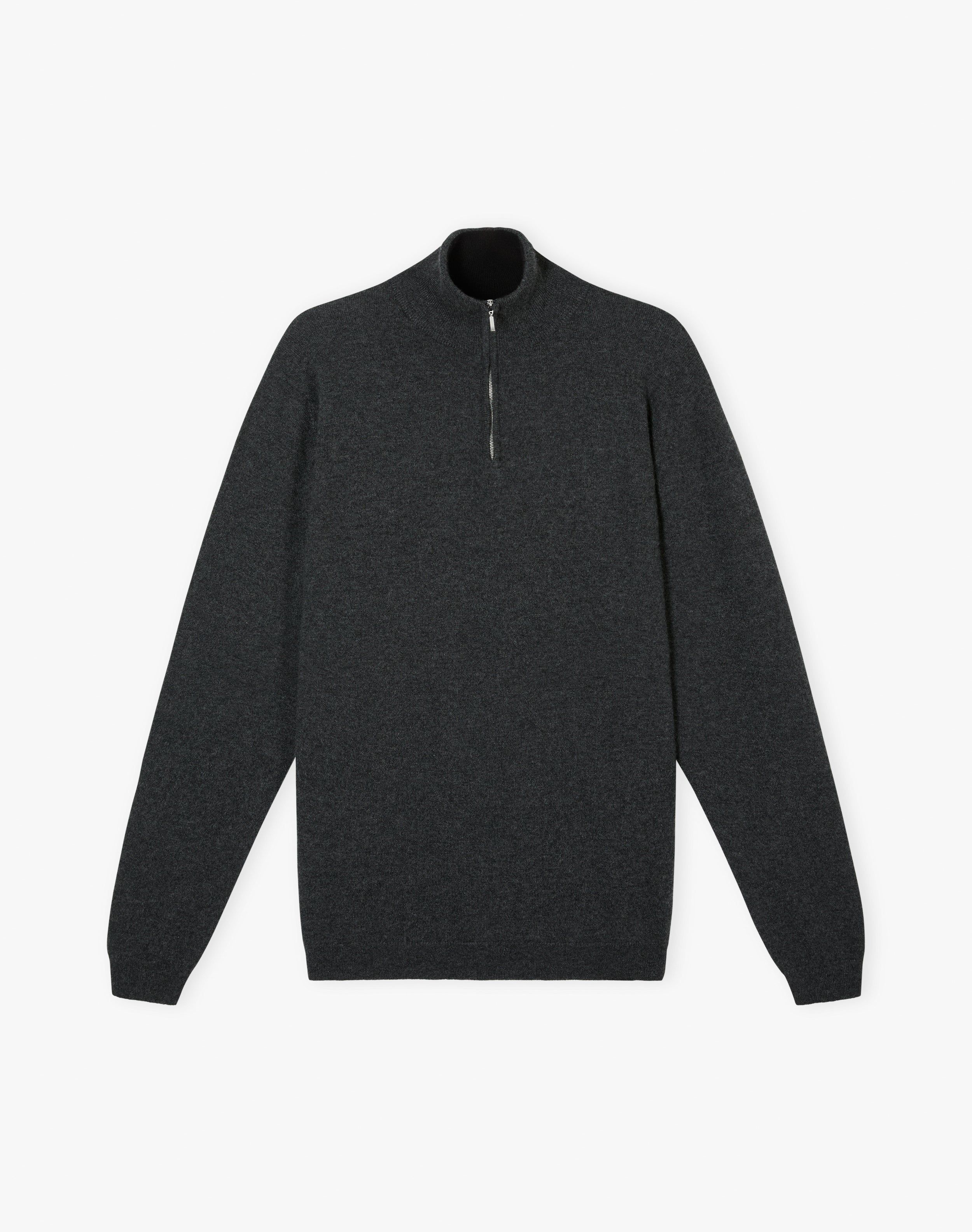 Cashmere Zip Turtle Neck Jumper