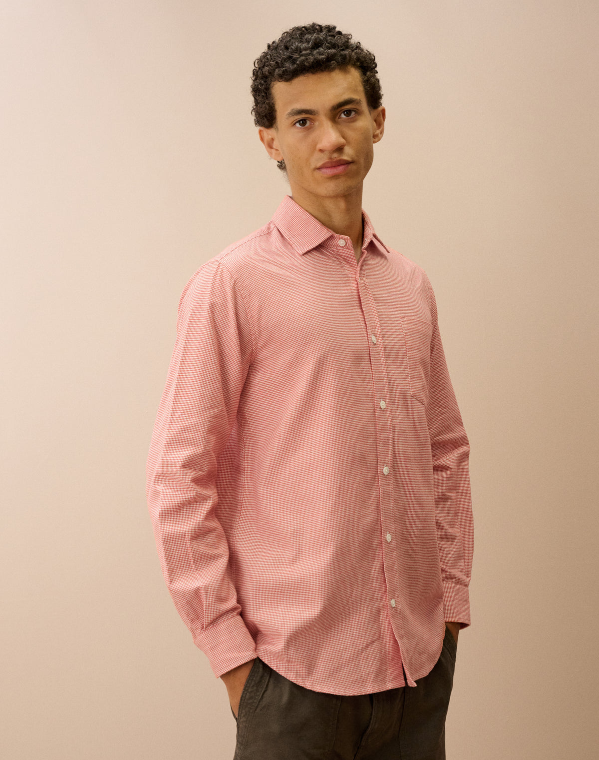 Brushed Cotton Houndstooth Shirt