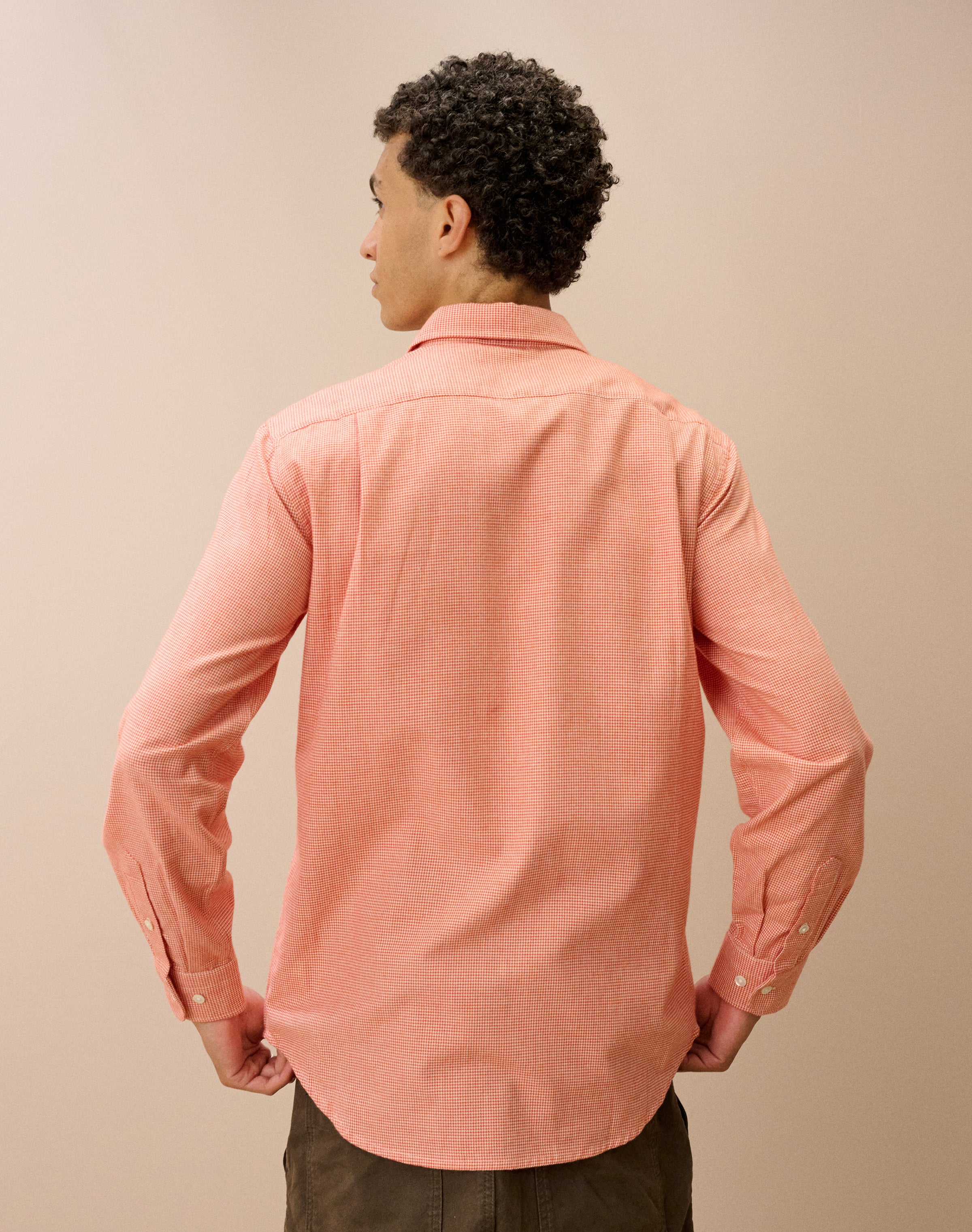 Brushed Cotton Houndstooth Shirt