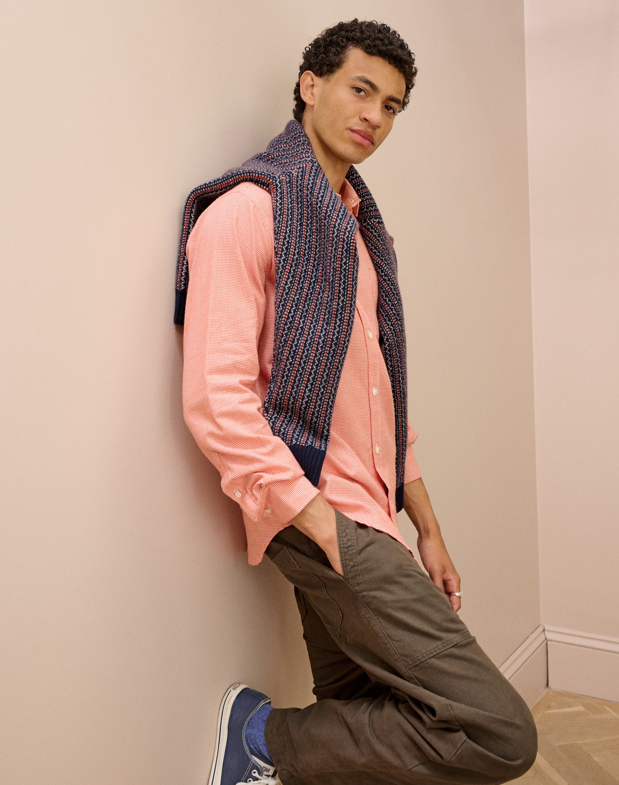 Brushed Cotton Houndstooth Shirt