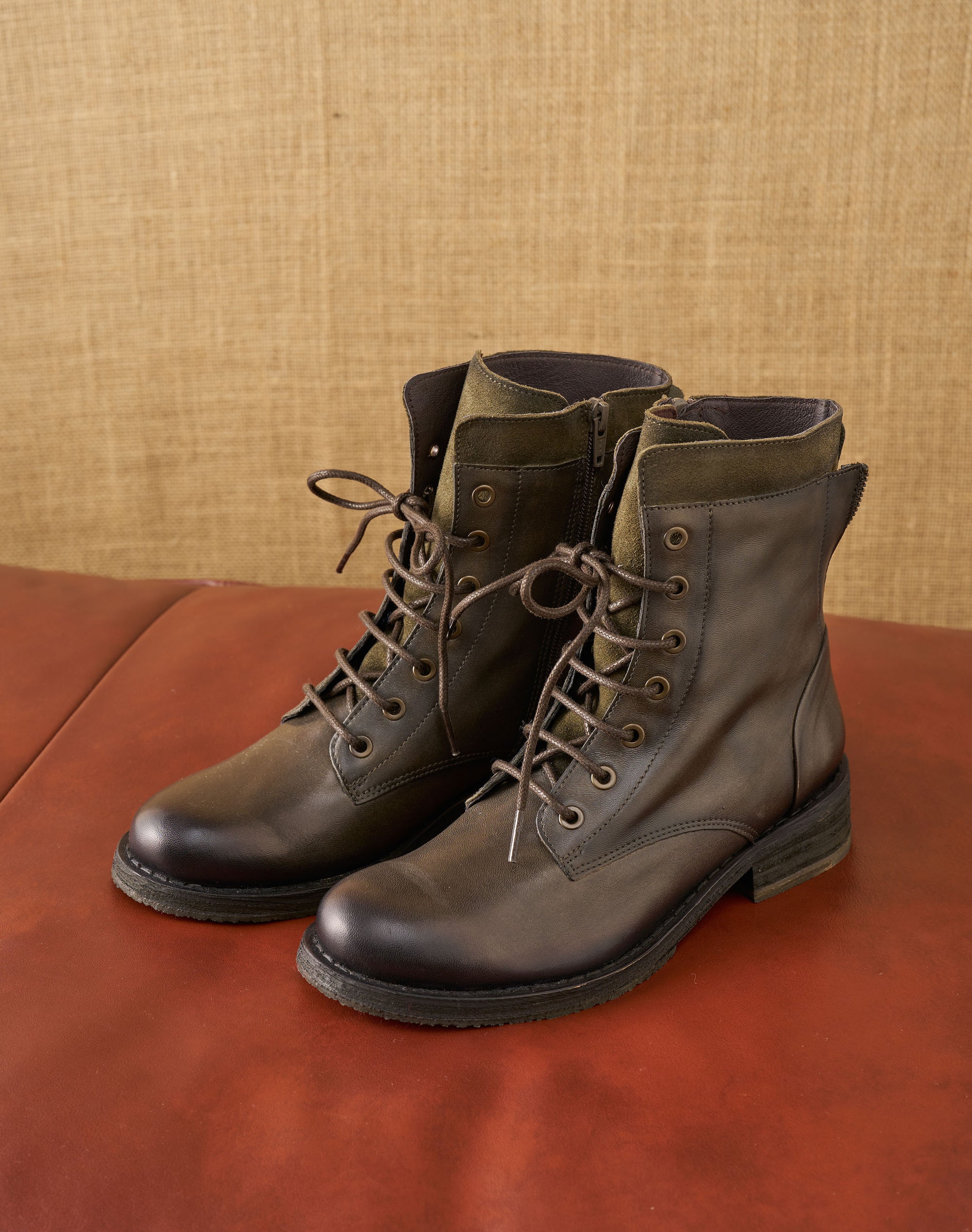 Leather Lace Up Boots