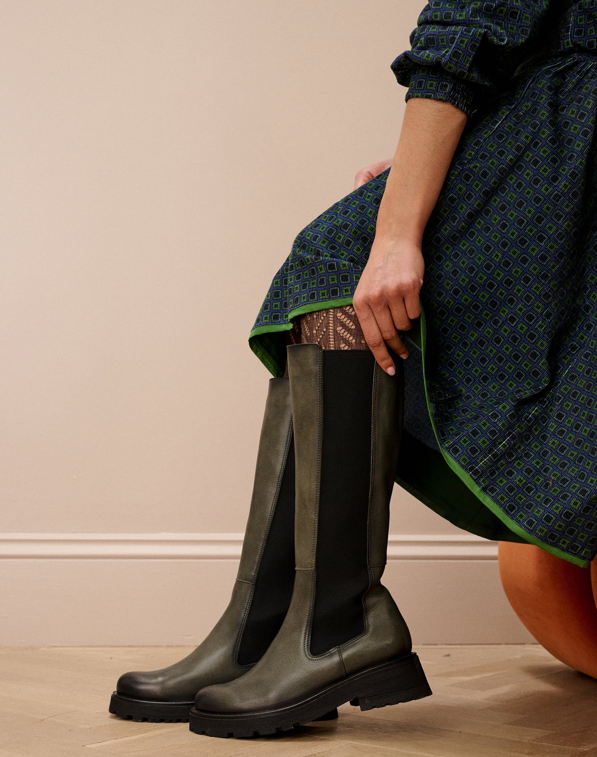 Leather Knee High Boots
