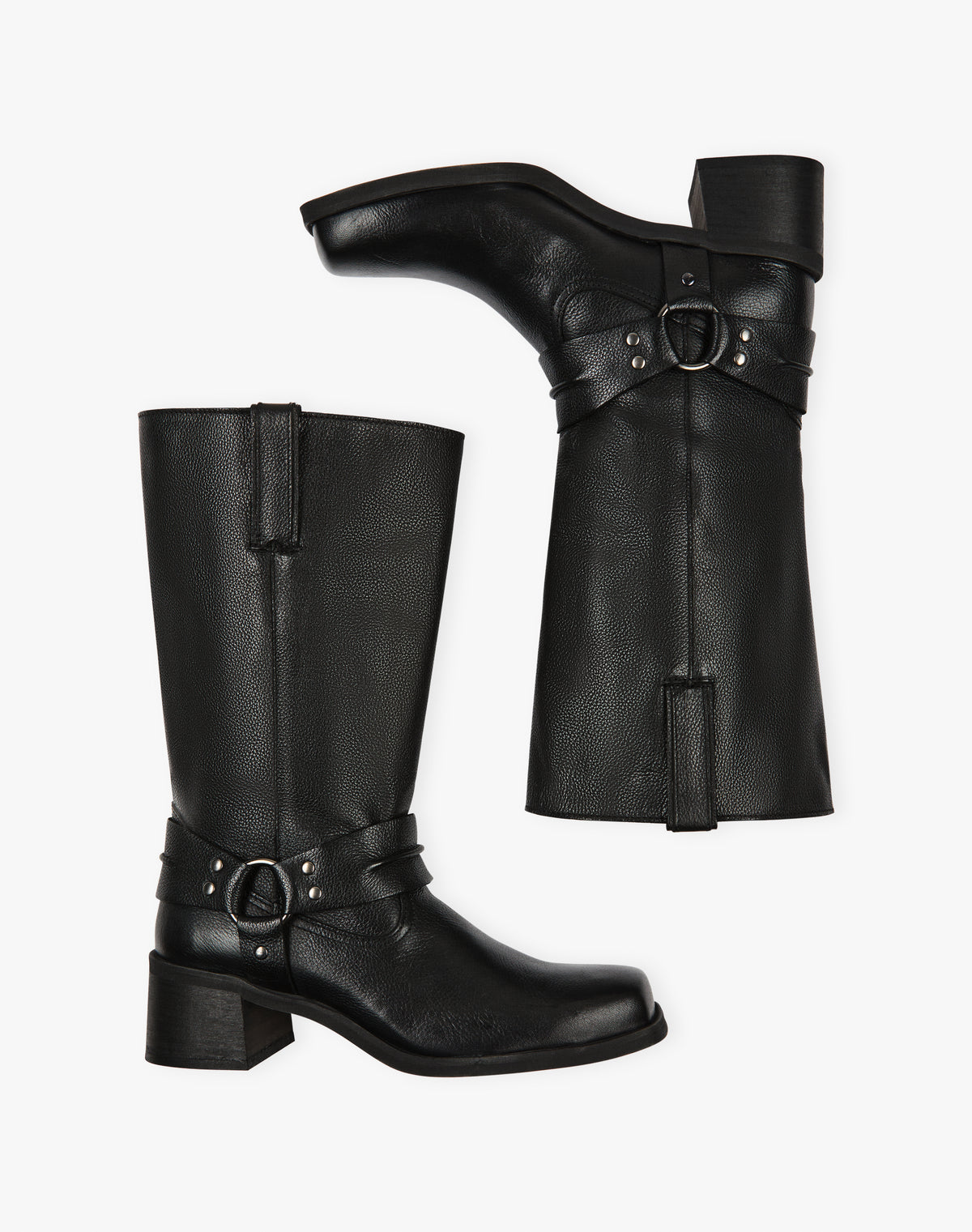 Leather Buckle Boots