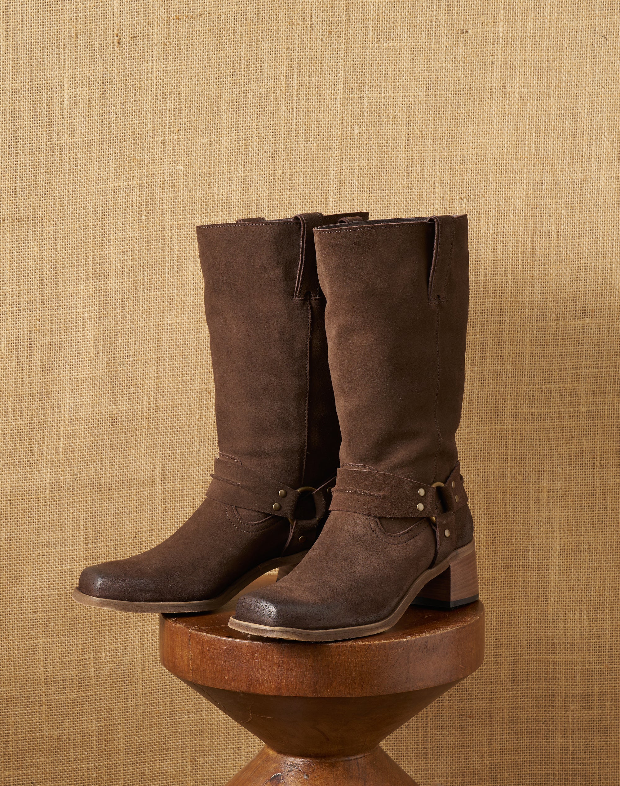 Suede Buckle Boots