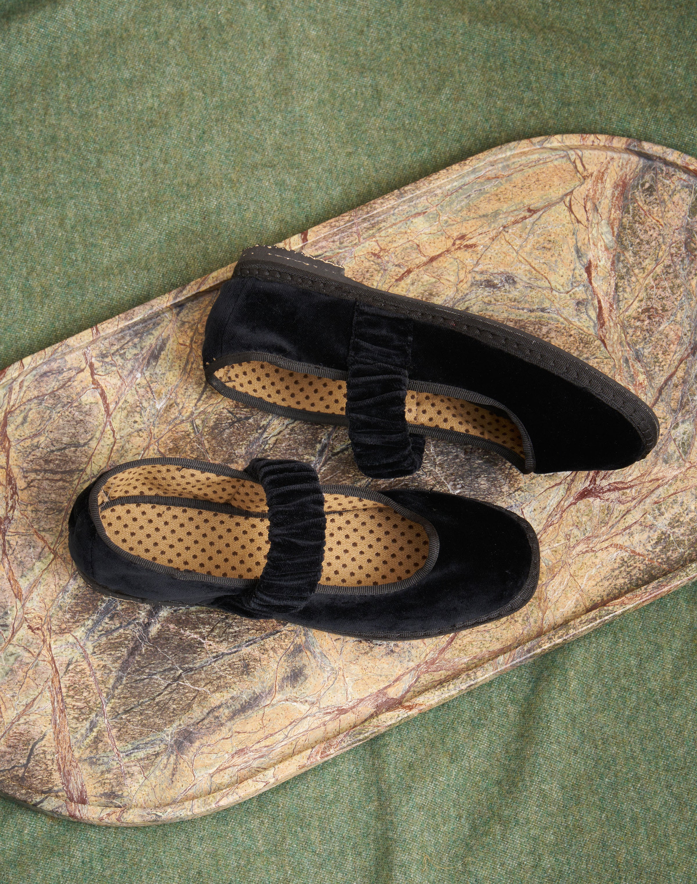 Velvet Mary Janes