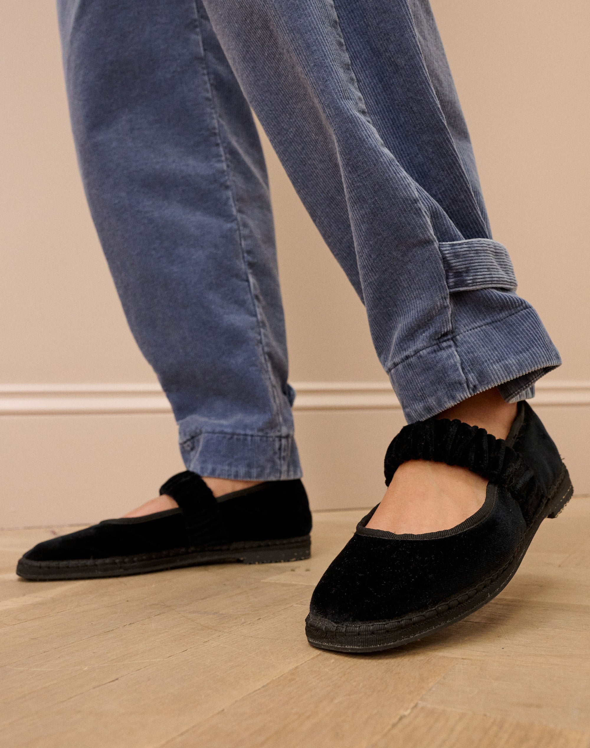 Velvet Mary Janes