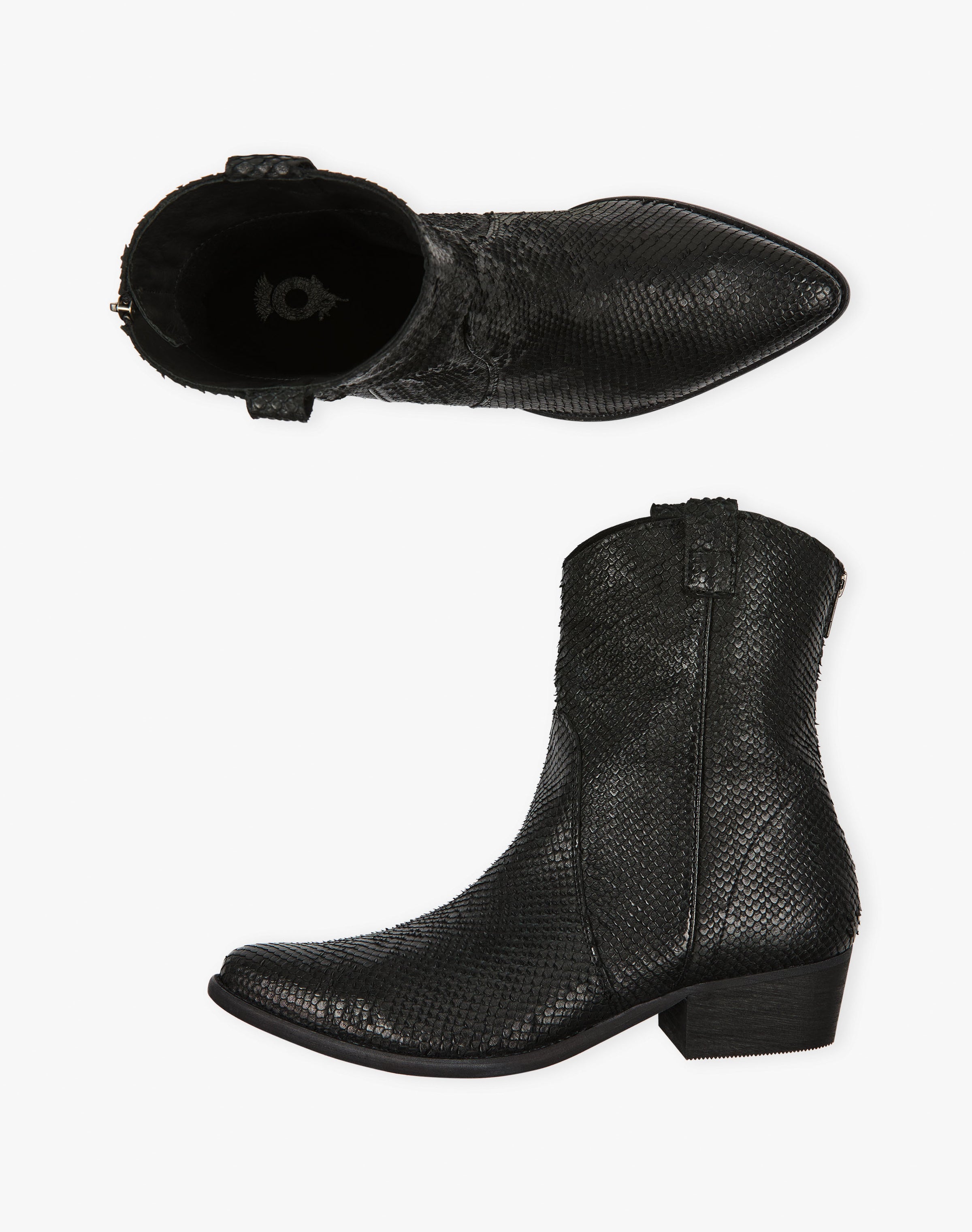 Textured Leather Ankle Boots