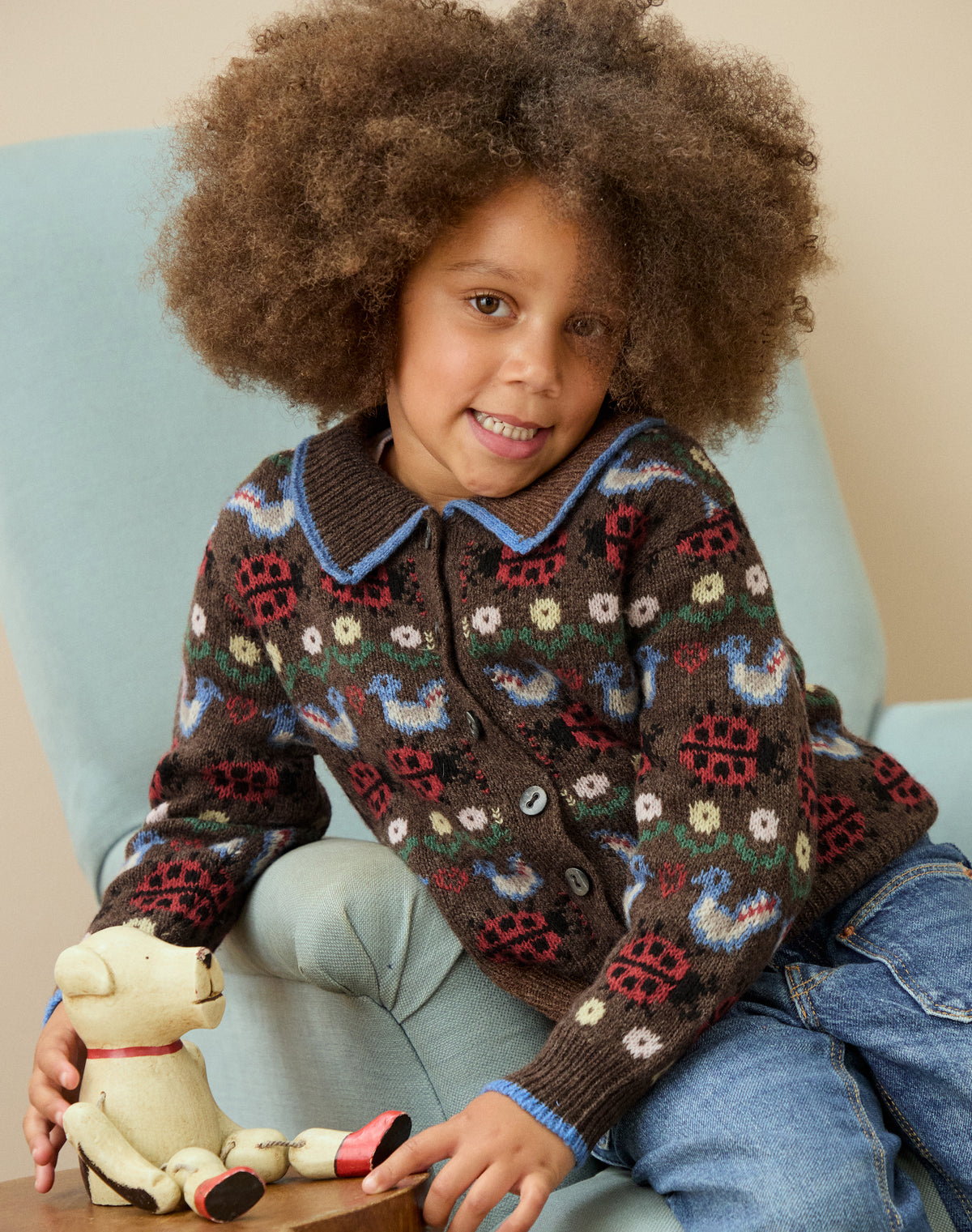 Merino Lambswool Ladybird Cardigan